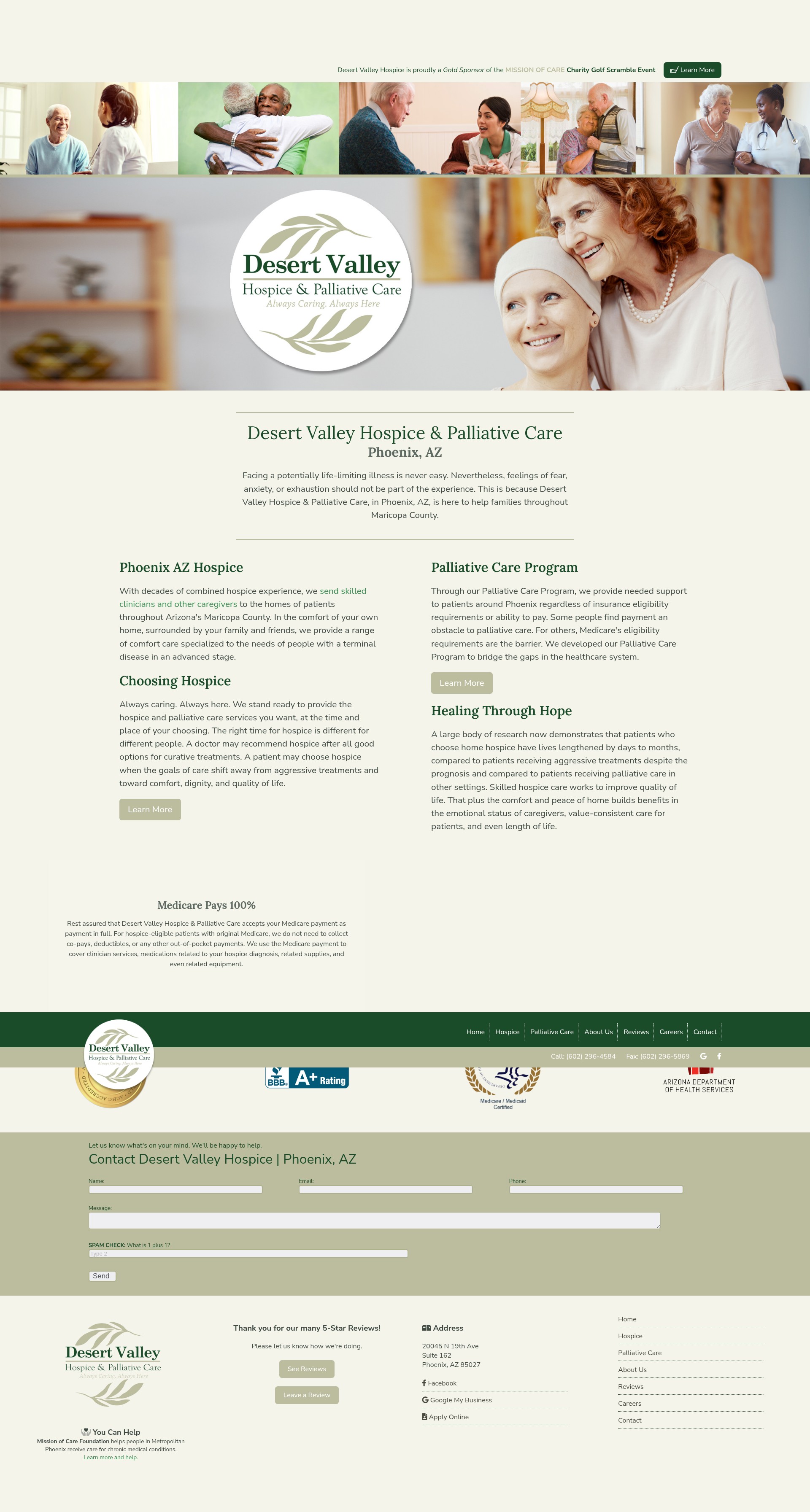 Screenshot of www.desertvalleyhospice.com