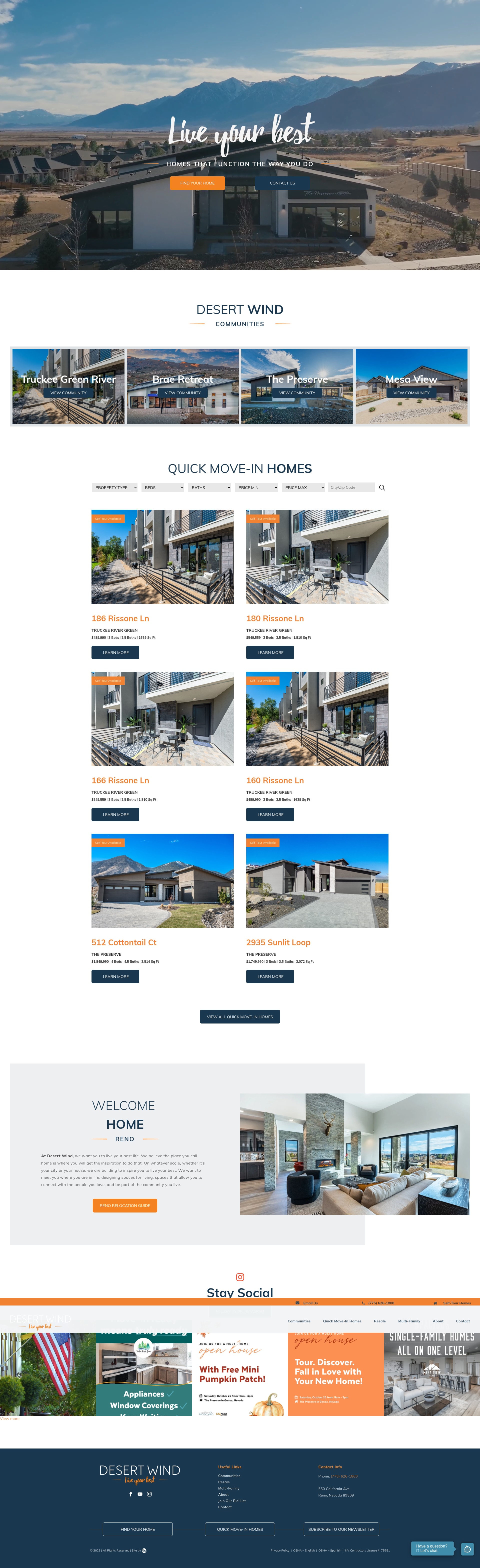 Screenshot of www.desertwindhomes.com