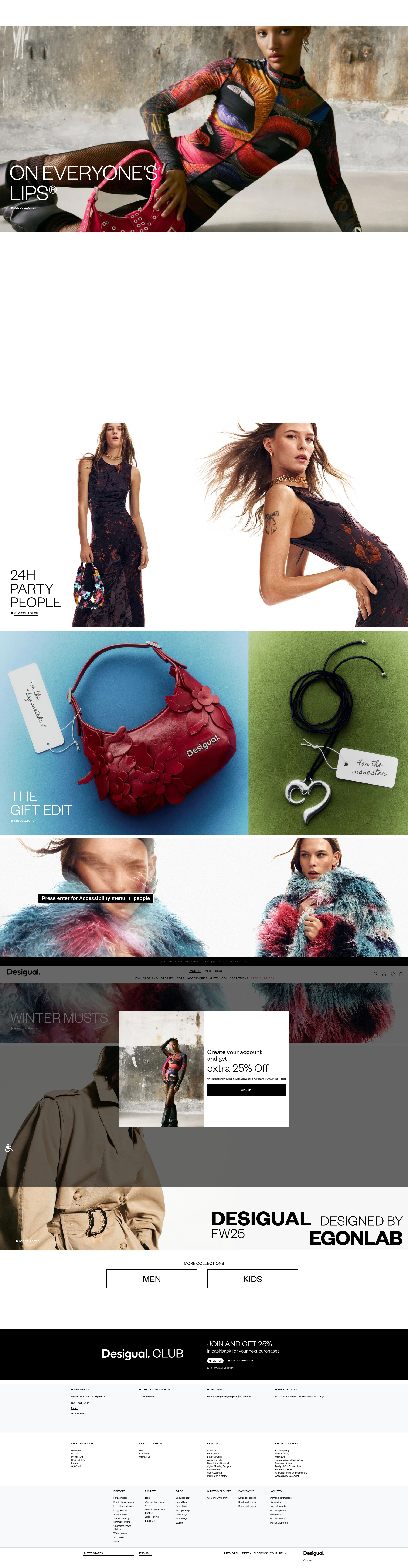 Screenshot of www.desigual.com