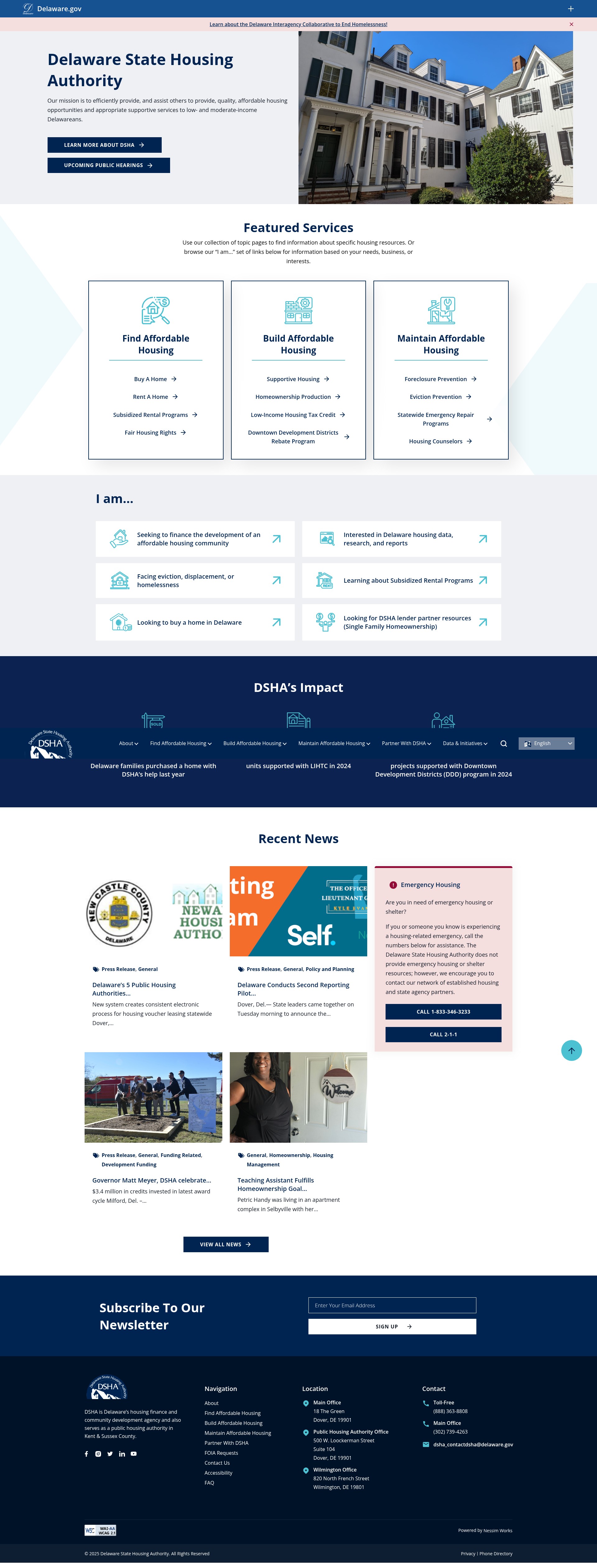 Screenshot of www.destatehousing.com