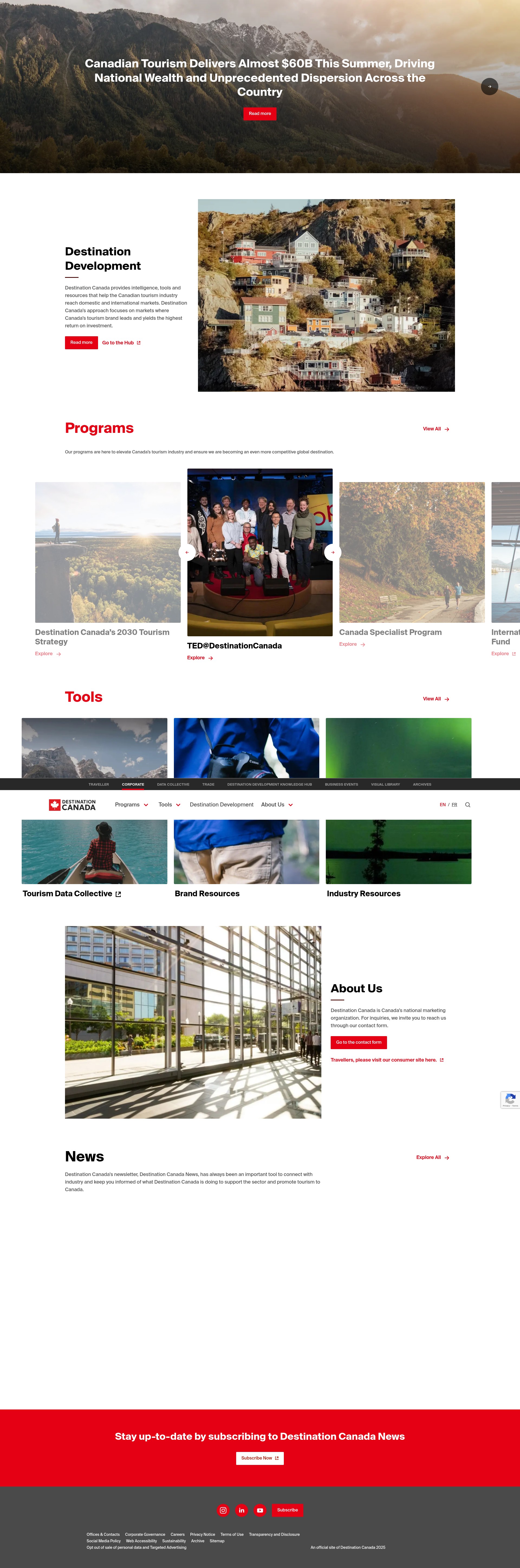 Screenshot of www.destinationcanada.com