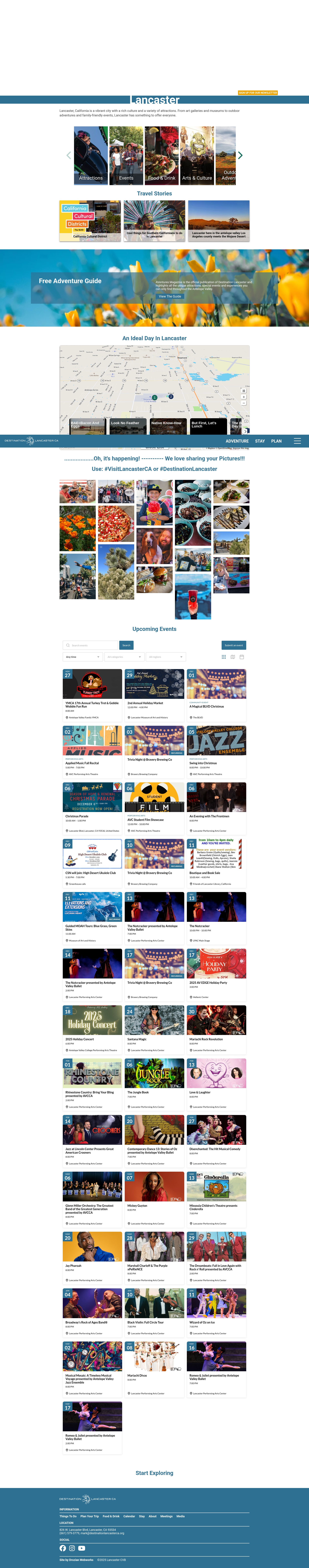 Screenshot of www.destinationlancasterca.org