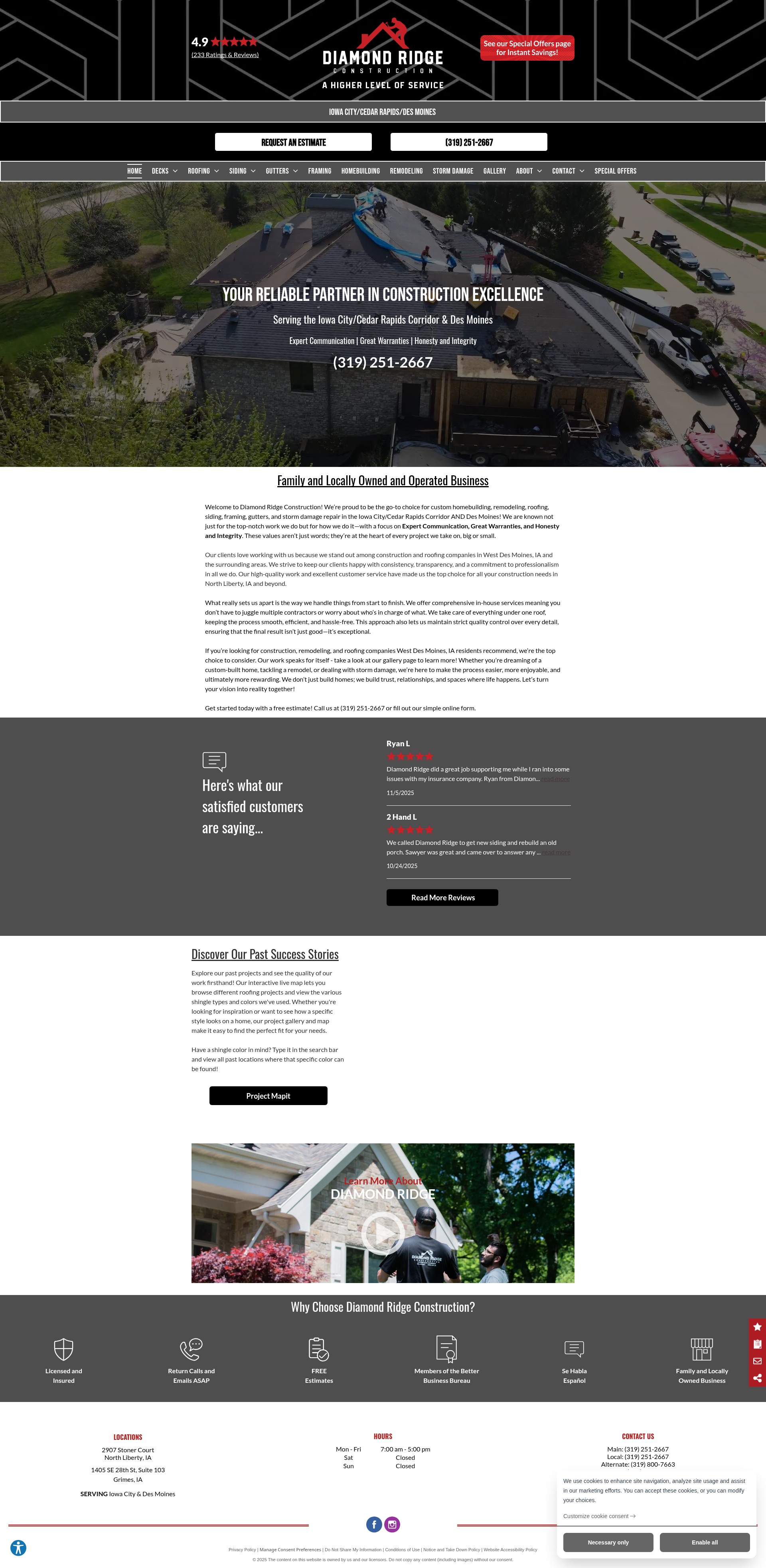 Screenshot of www.diamondridgeiowa.com