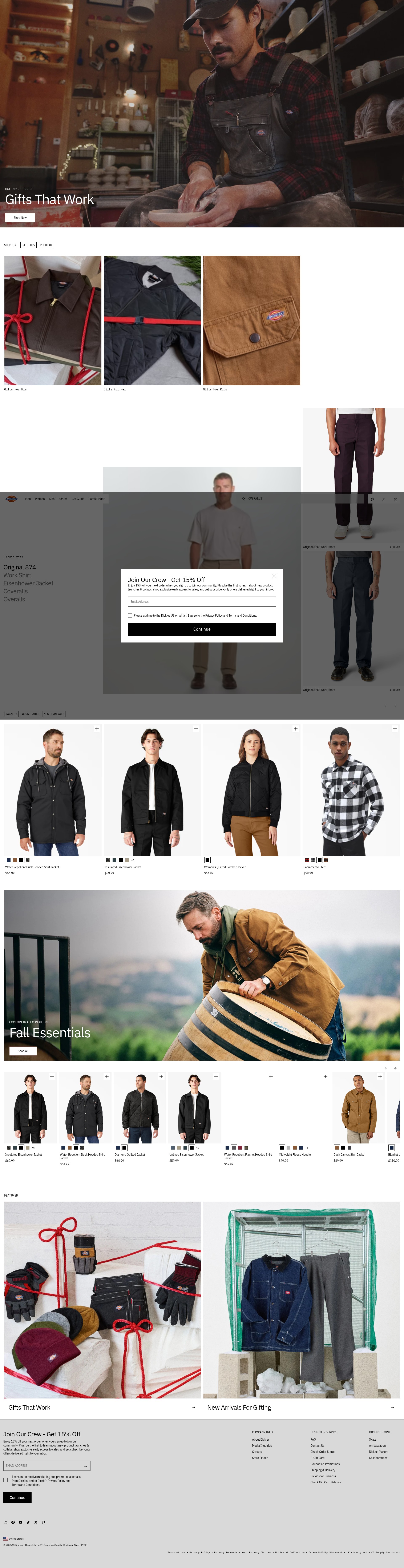 Screenshot of www.dickies.com