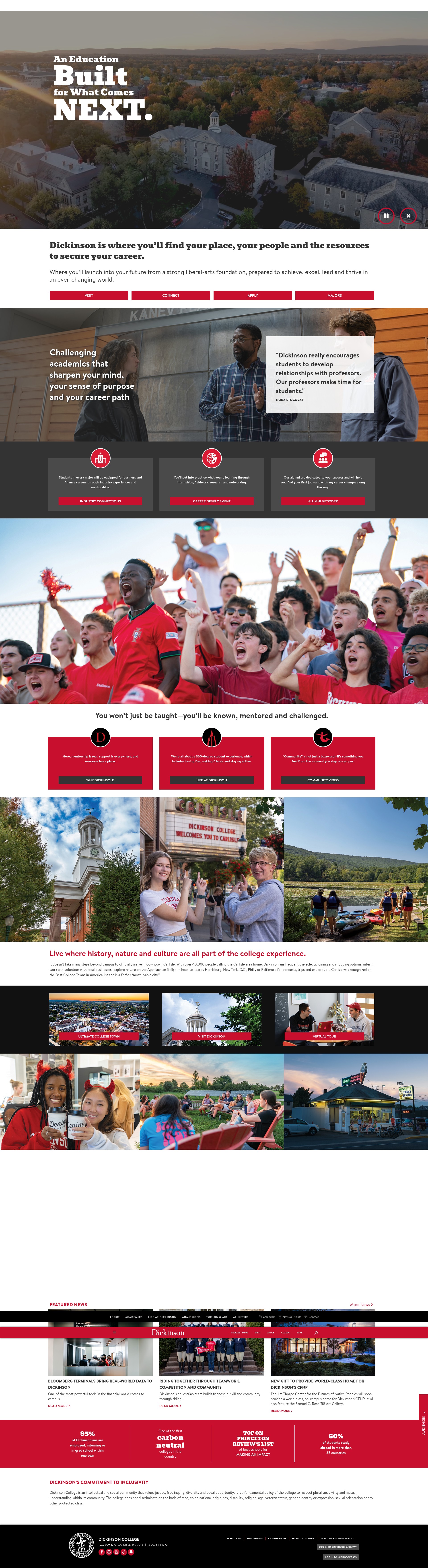 Screenshot of www.dickinson.edu