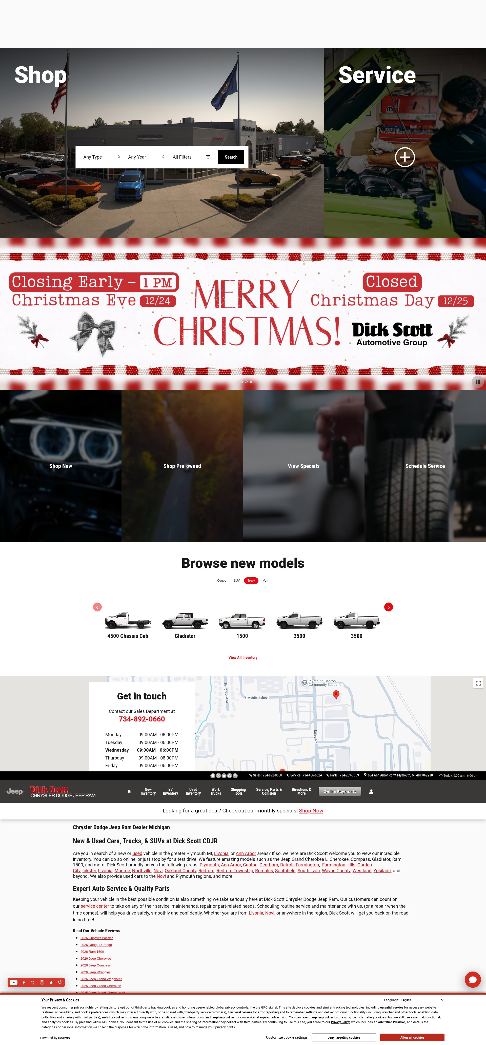 Screenshot of www.dickscottchryslerdodgejeepram.com