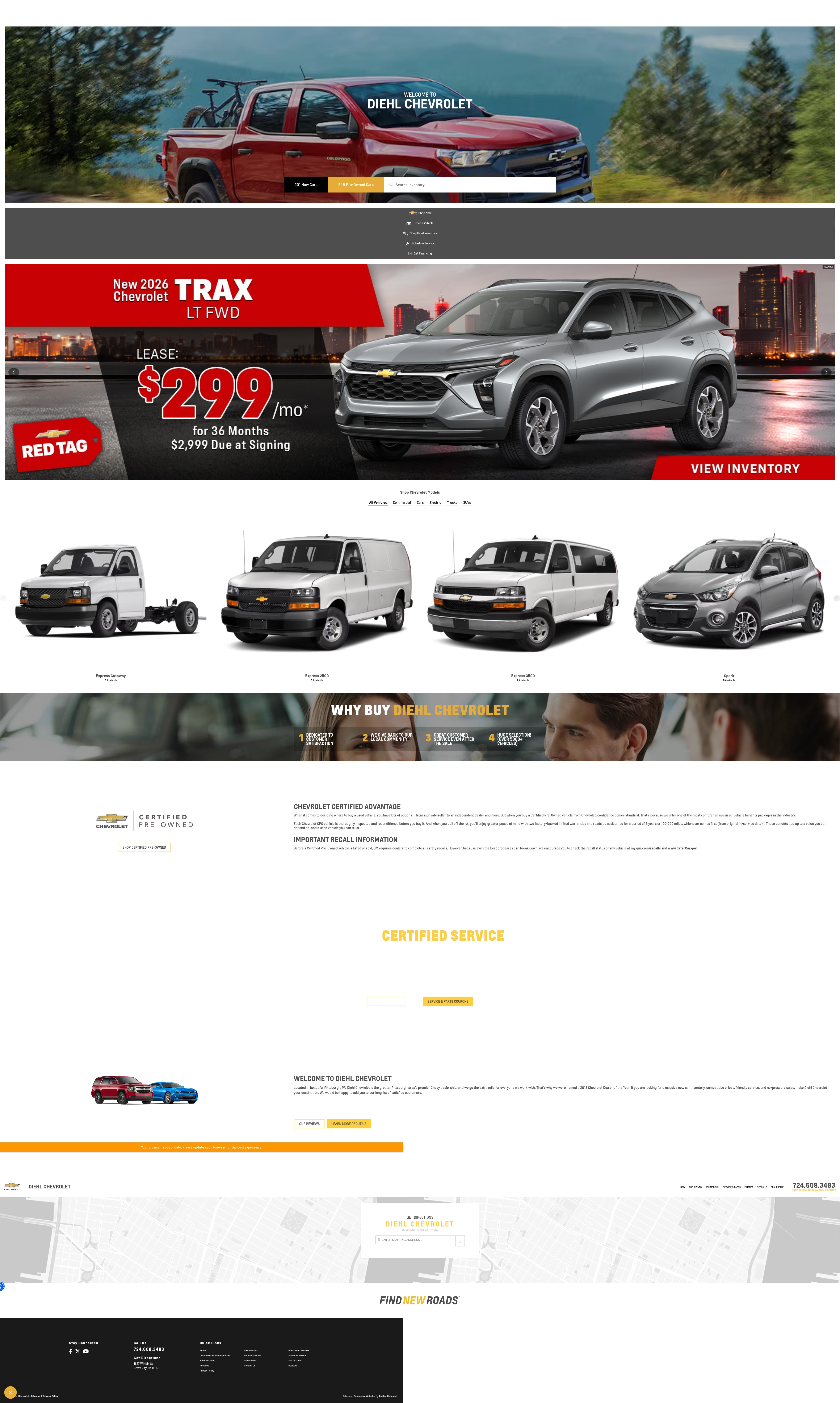 Screenshot of www.diehlchevrolet.com
