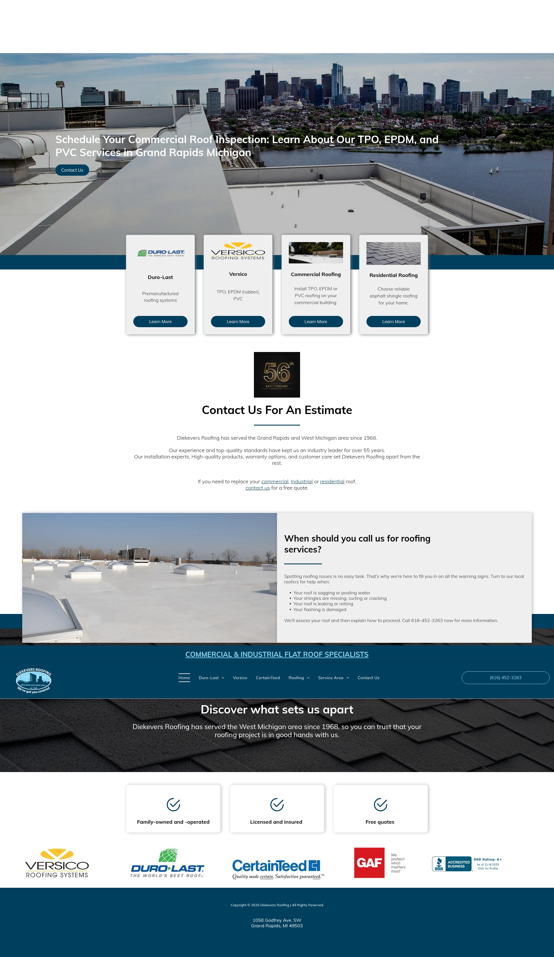 Screenshot of www.diekeversroofing.com