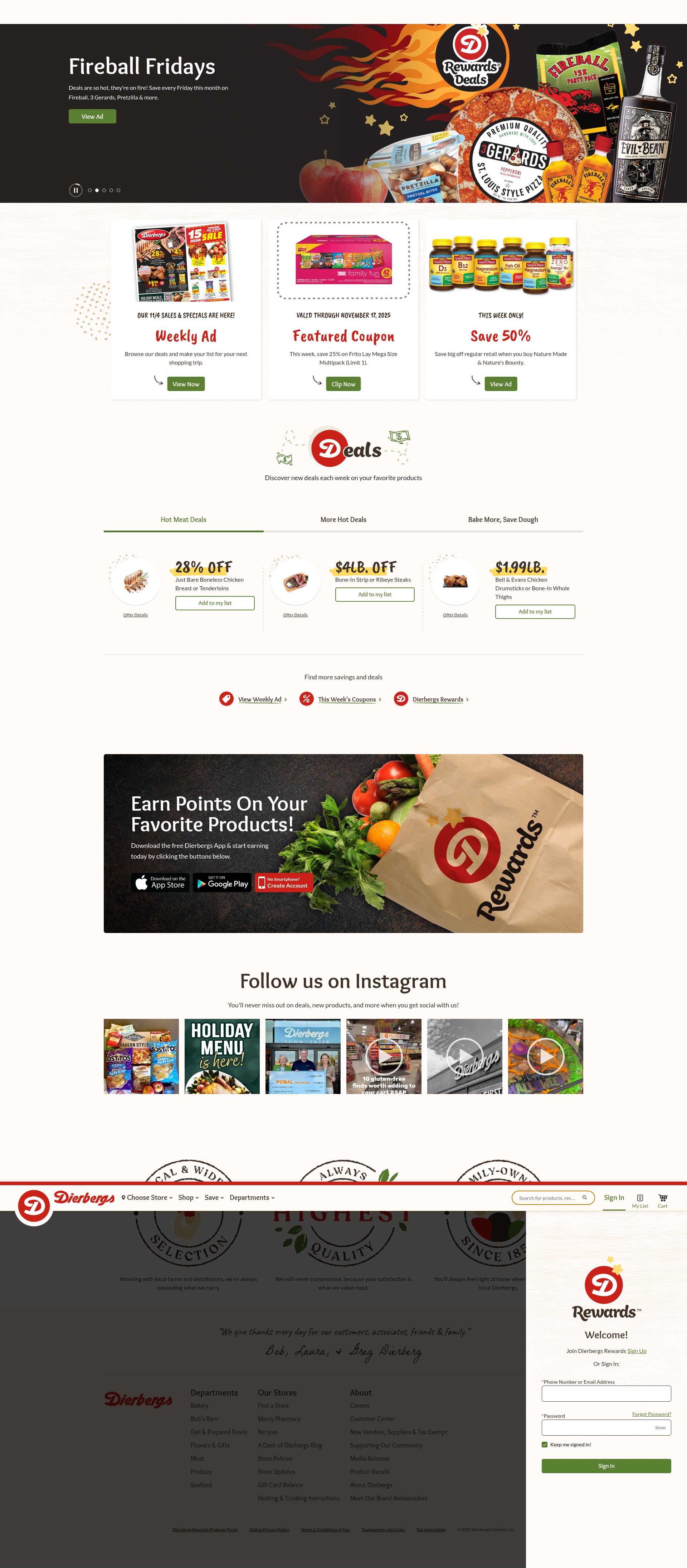 Screenshot of www.dierbergs.com