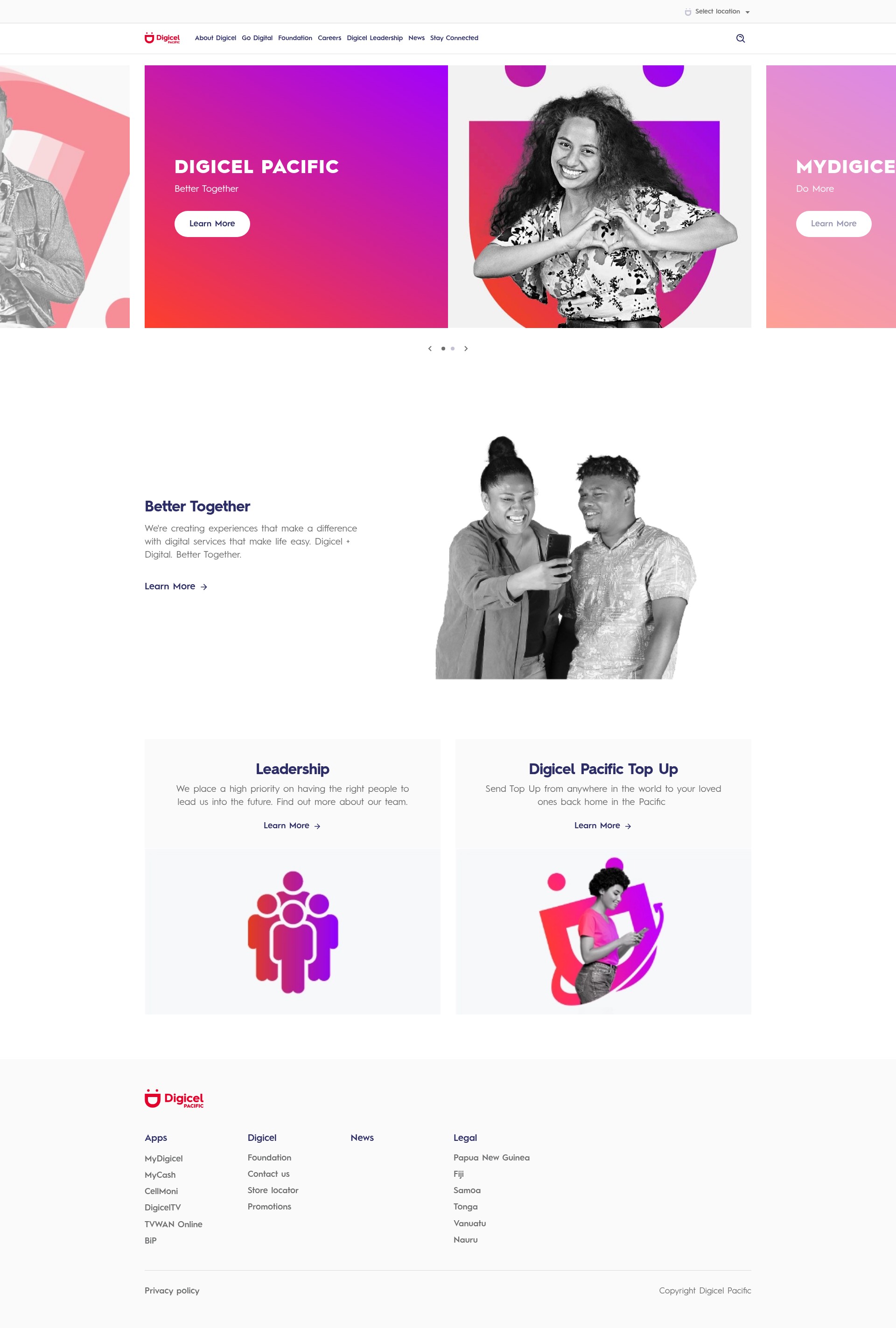 Screenshot of www.digicelpacific.com