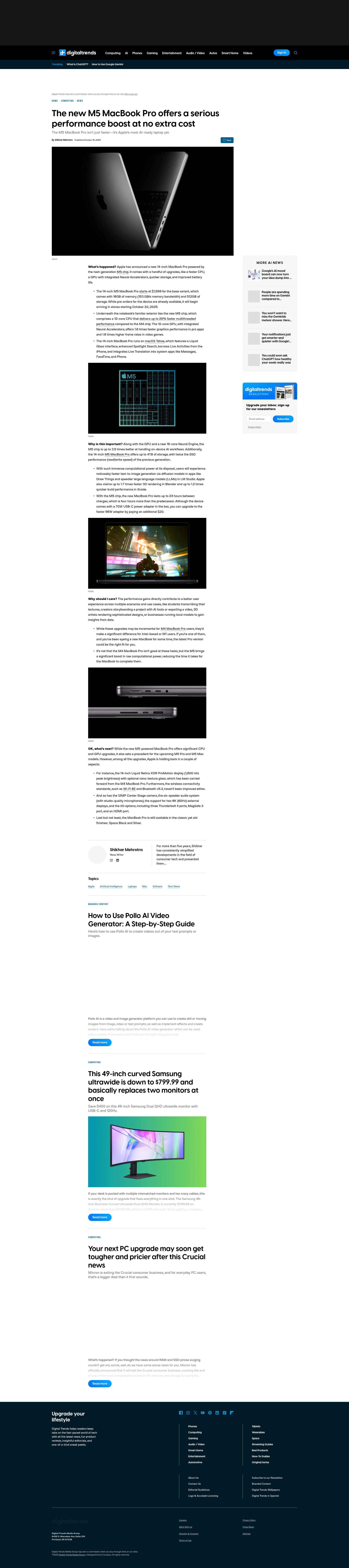 Screenshot of www.digitaltrends.com