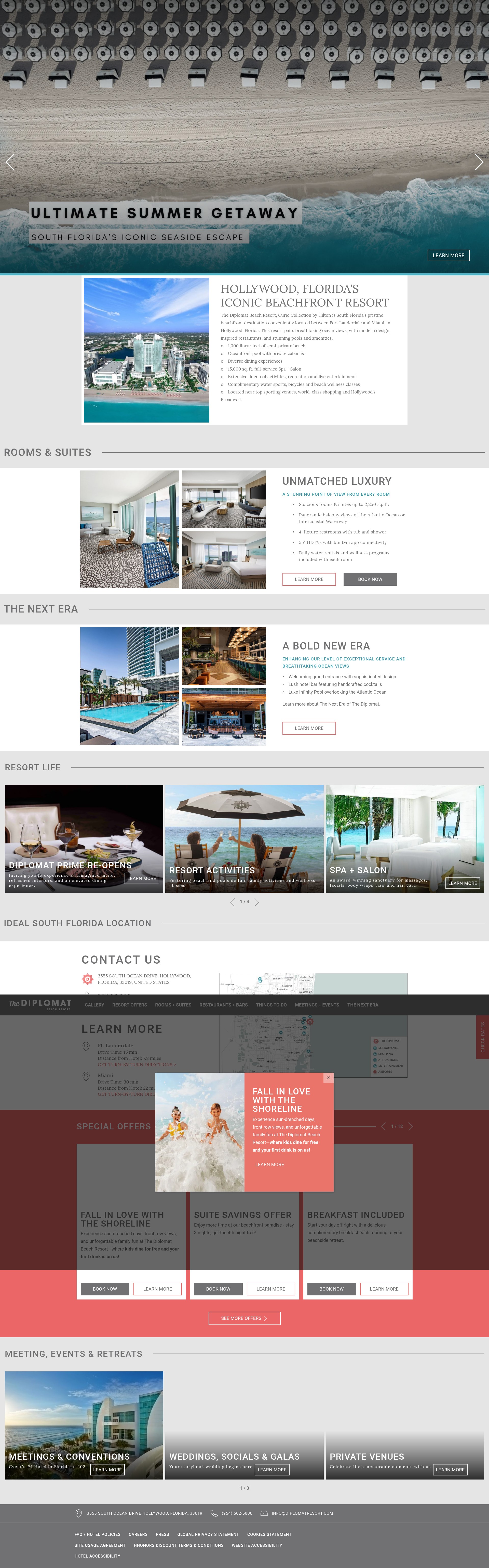 Screenshot of www.diplomatresort.com