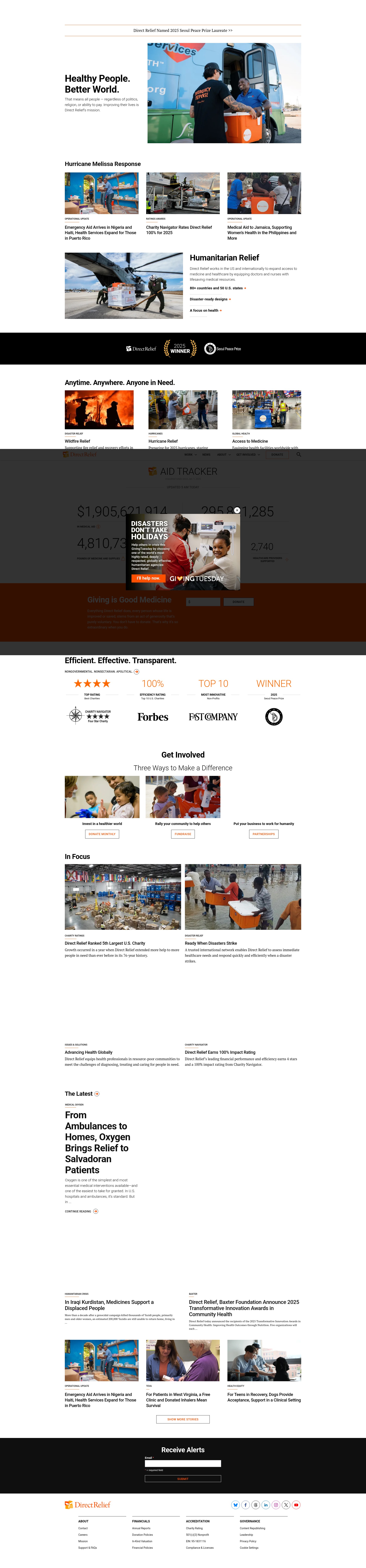 Screenshot of www.directrelief.org