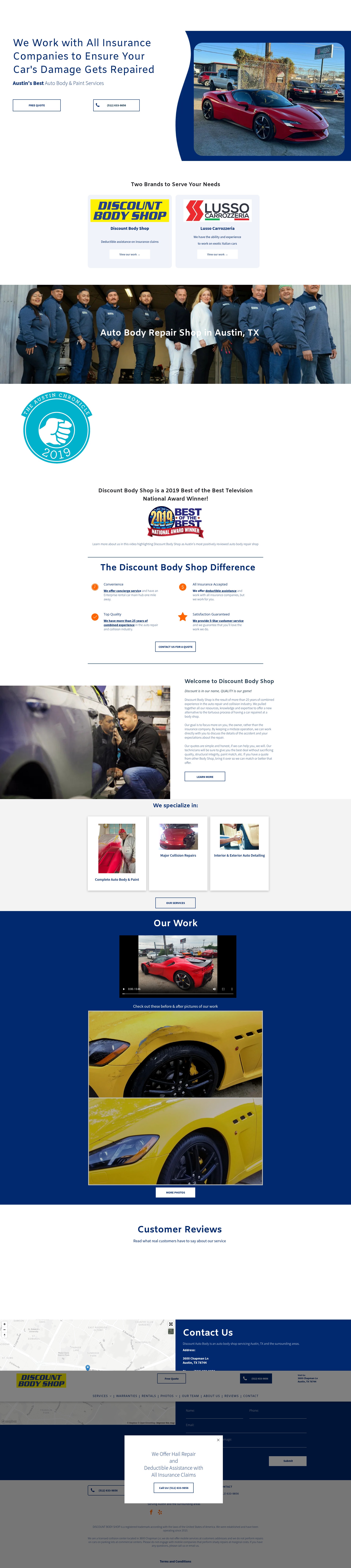 Screenshot of www.discountbodyshopaustin.com