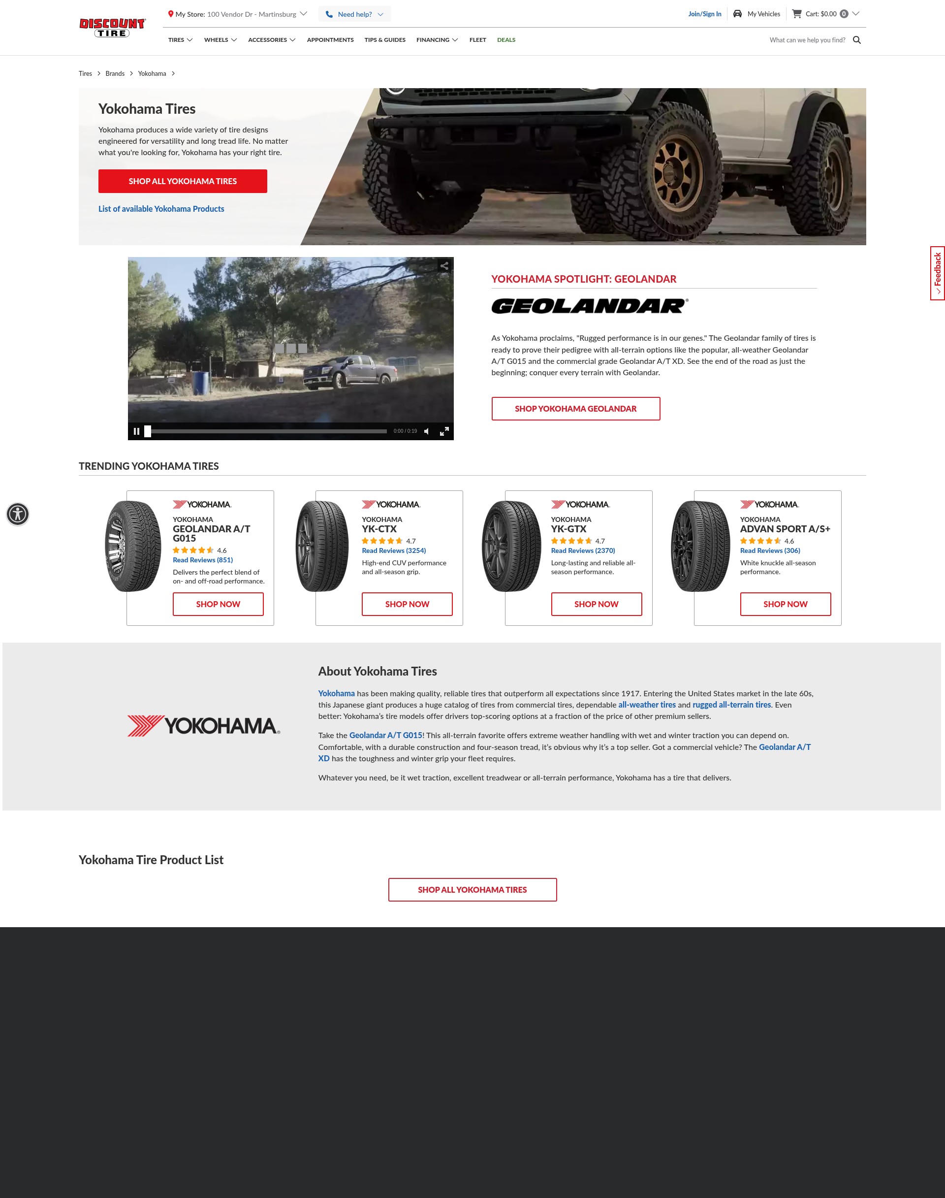 Screenshot of www.discounttire.com