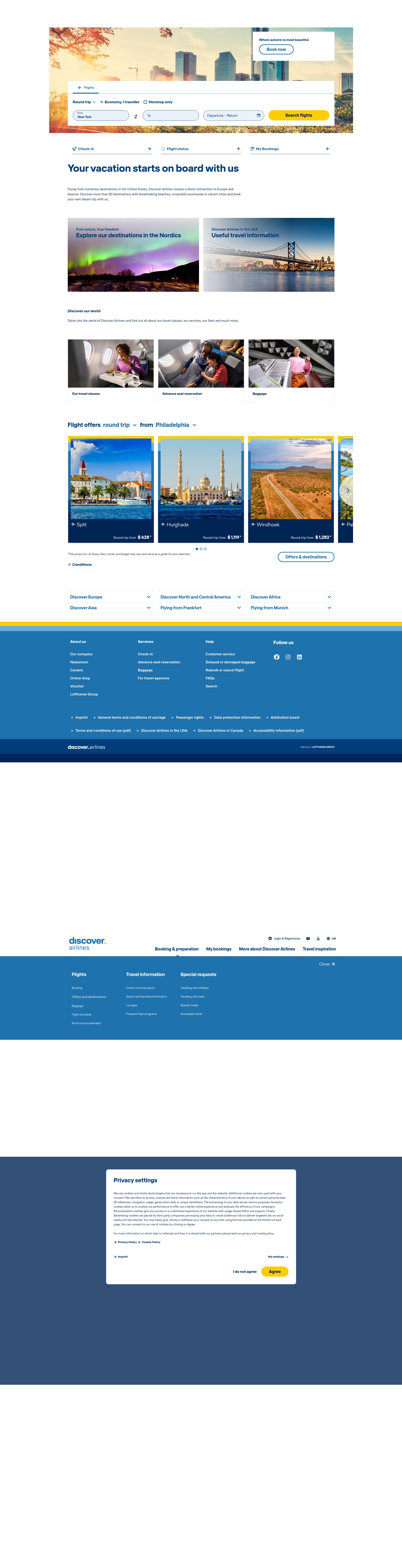 Screenshot of www.discover-airlines.com