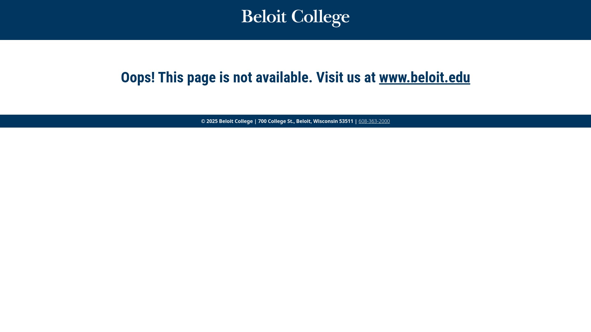Screenshot of www.discoverbeloit.com