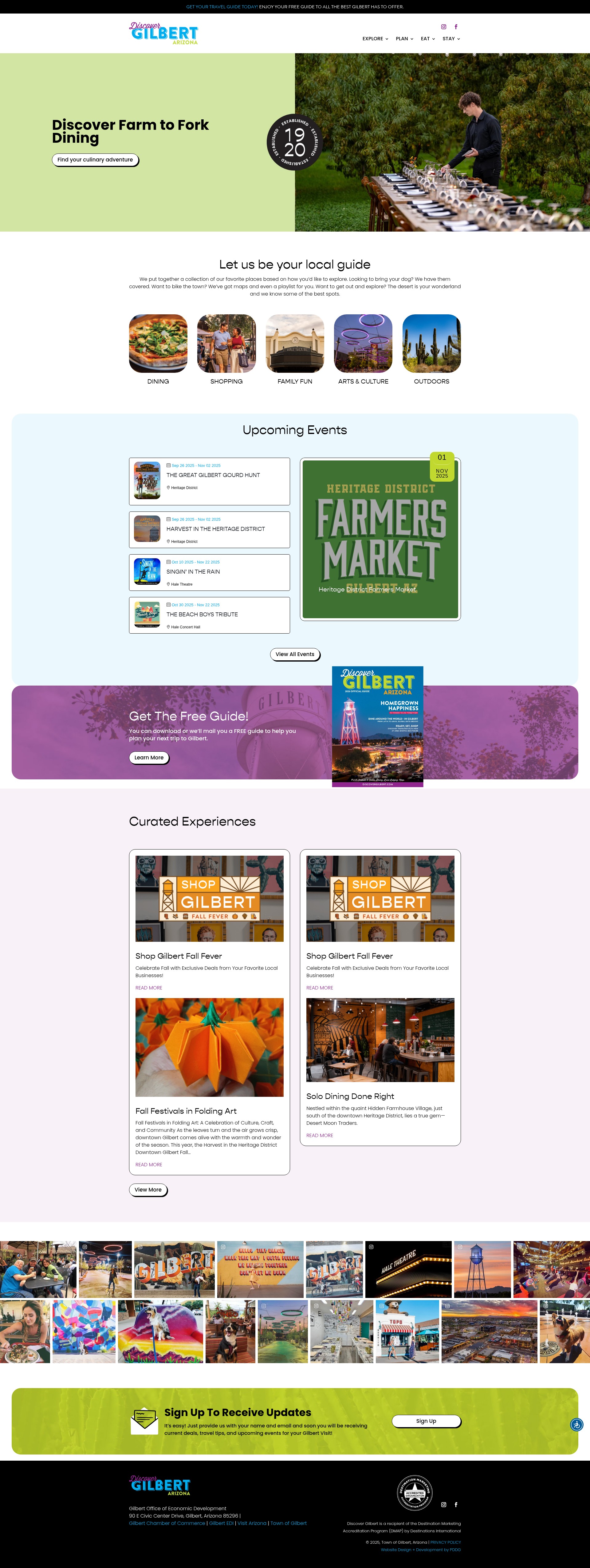 Screenshot of www.discovergilbert.com