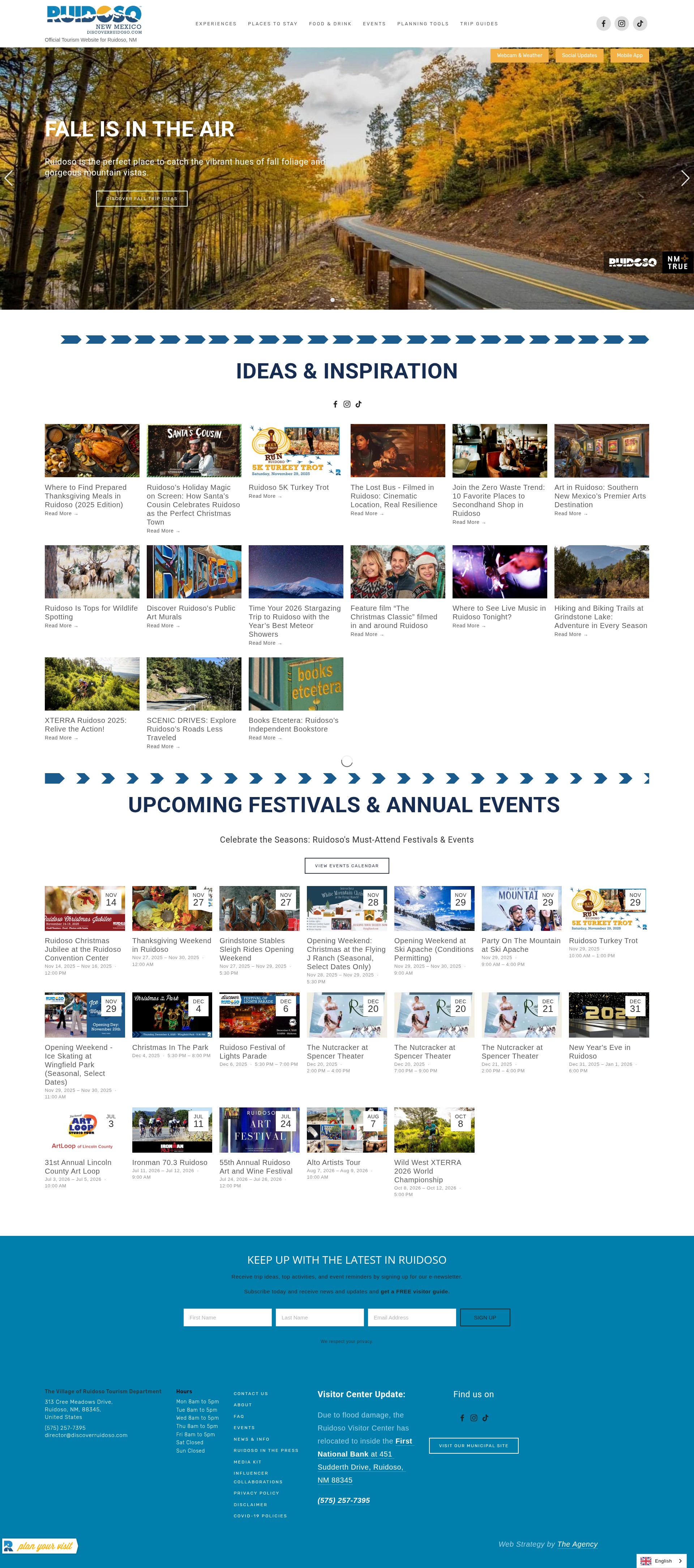 Screenshot of www.discoverruidoso.com
