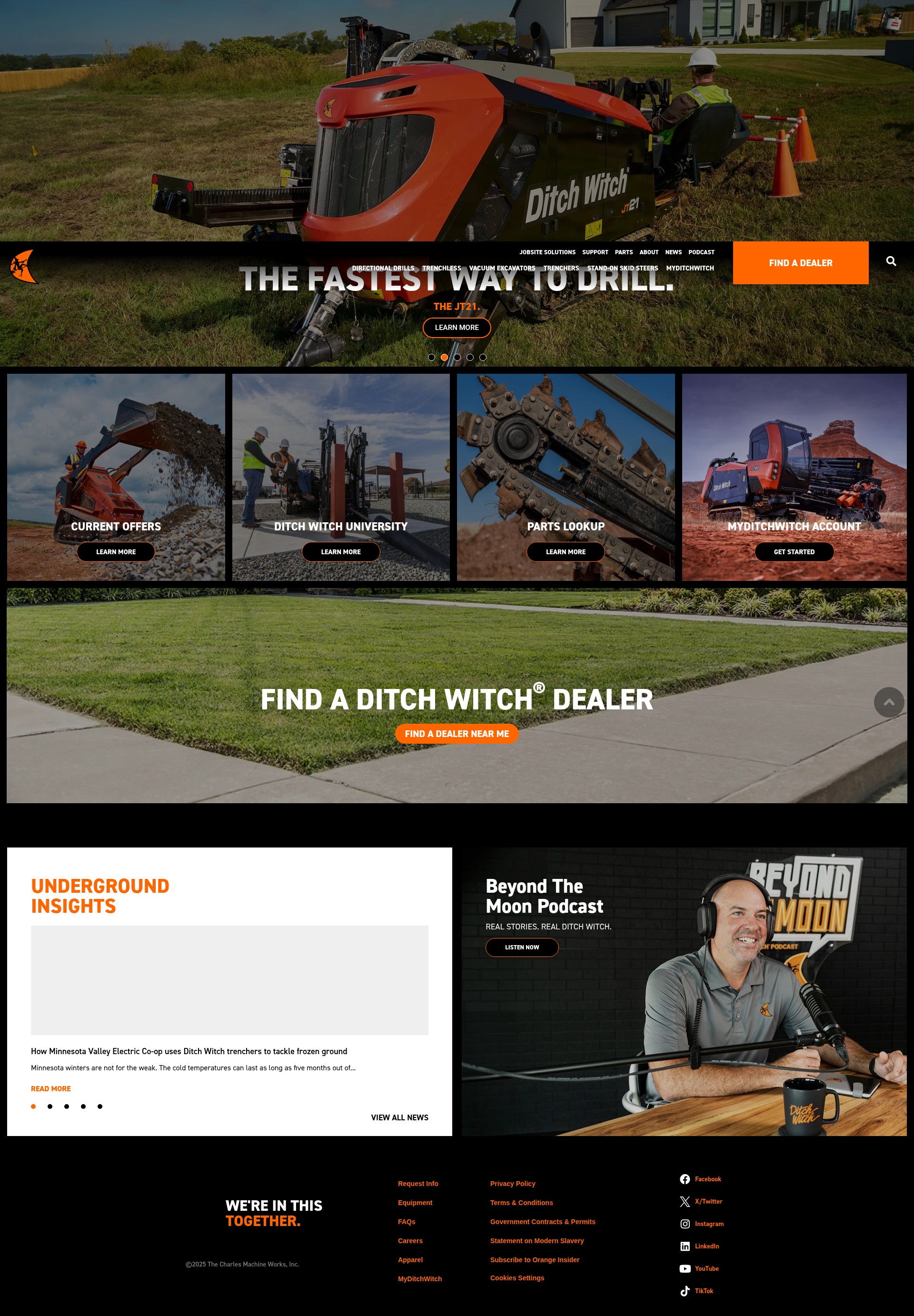 Screenshot of www.ditchwitch.com