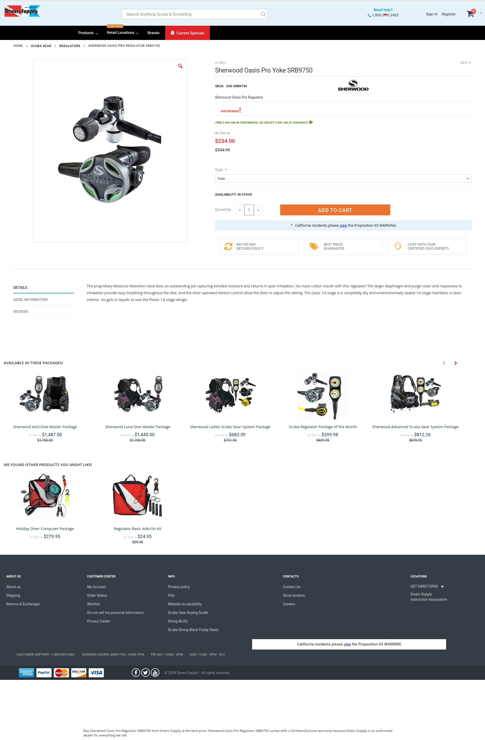 Screenshot of www.divers-supply.com