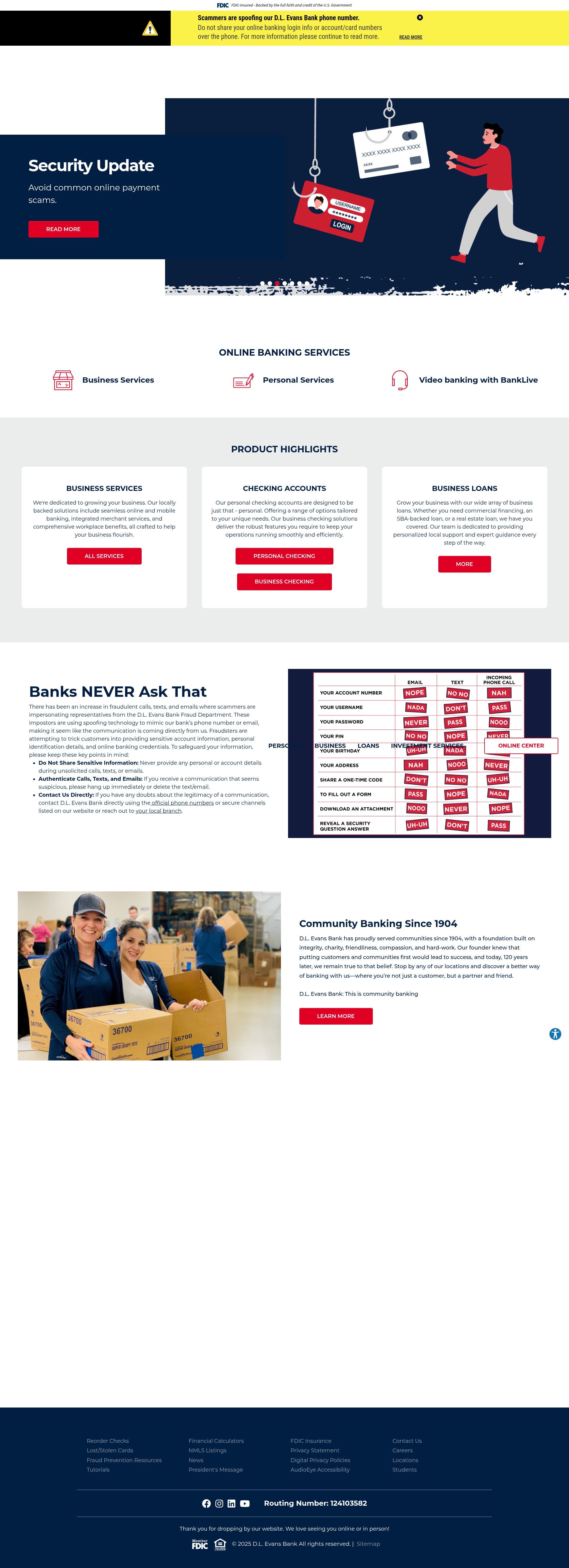 Screenshot of www.dlevans.com