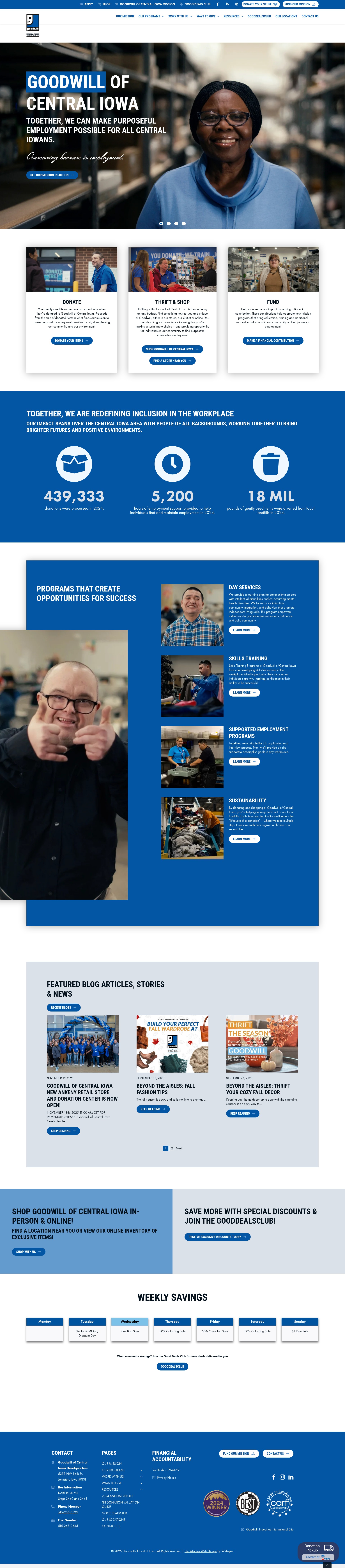 Screenshot of www.dmgoodwill.org