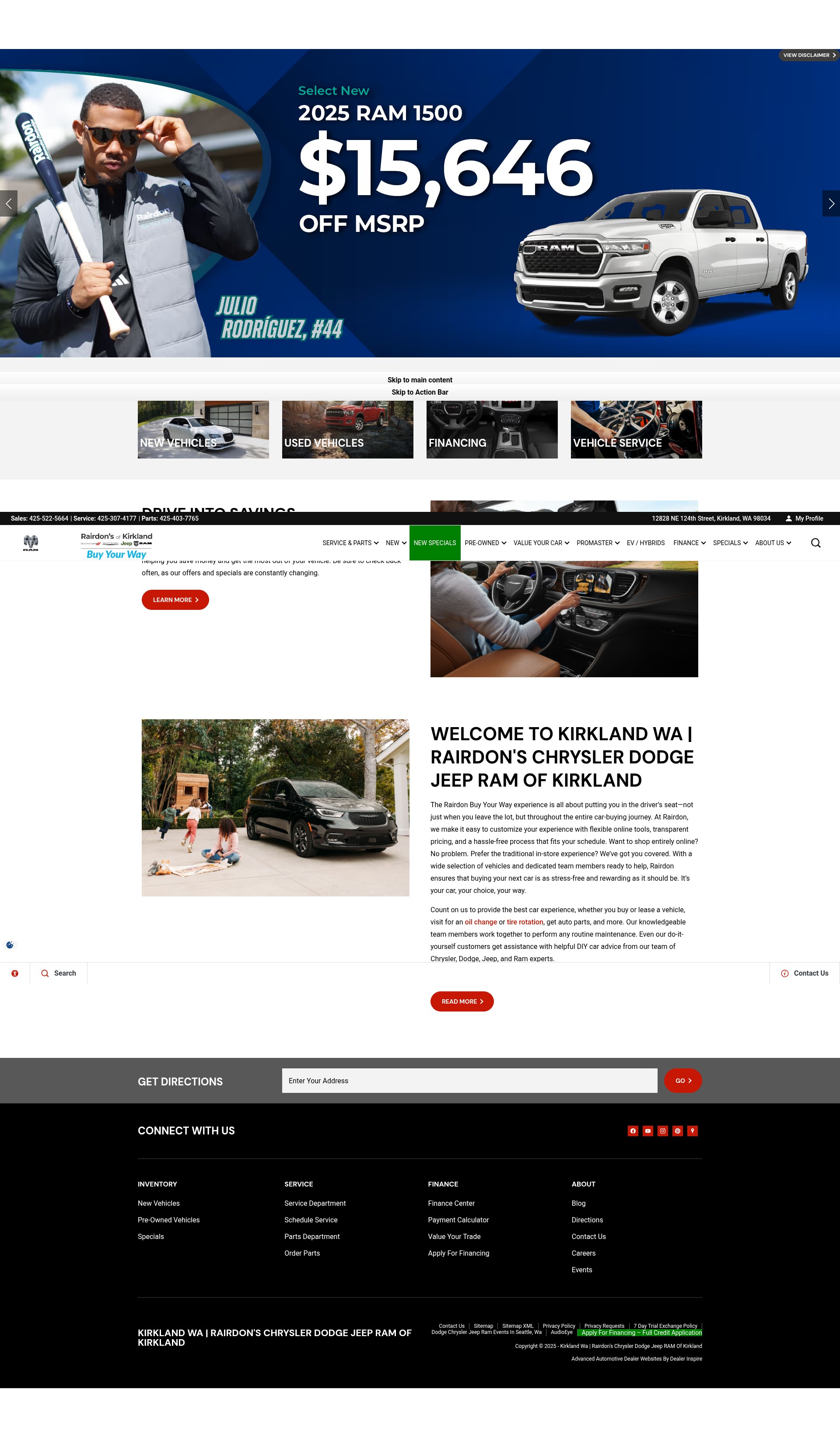 Screenshot of www.dodgechryslerjeepofkirkland.com