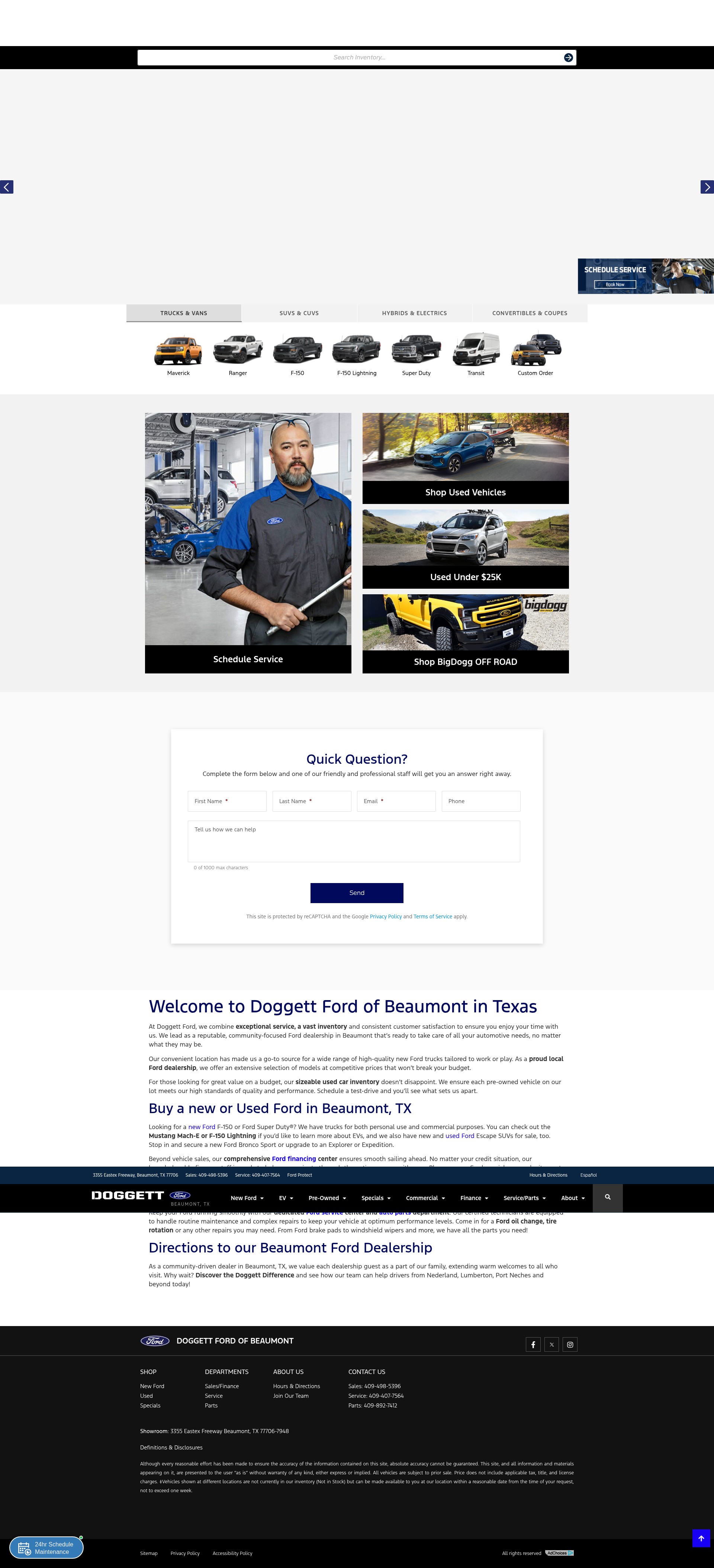 Screenshot of www.doggettfordbeaumont.com