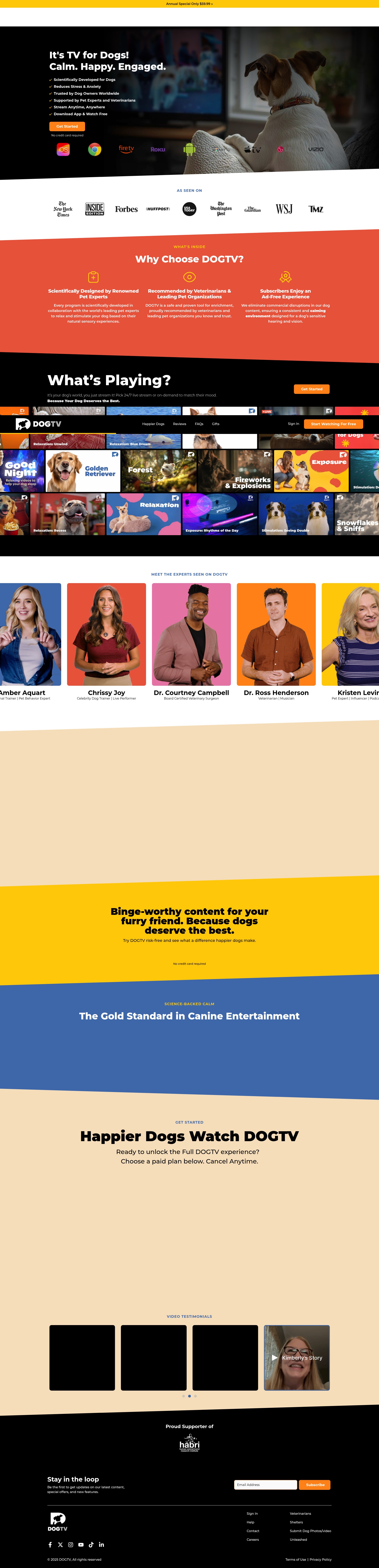 Screenshot of www.dogtv.com