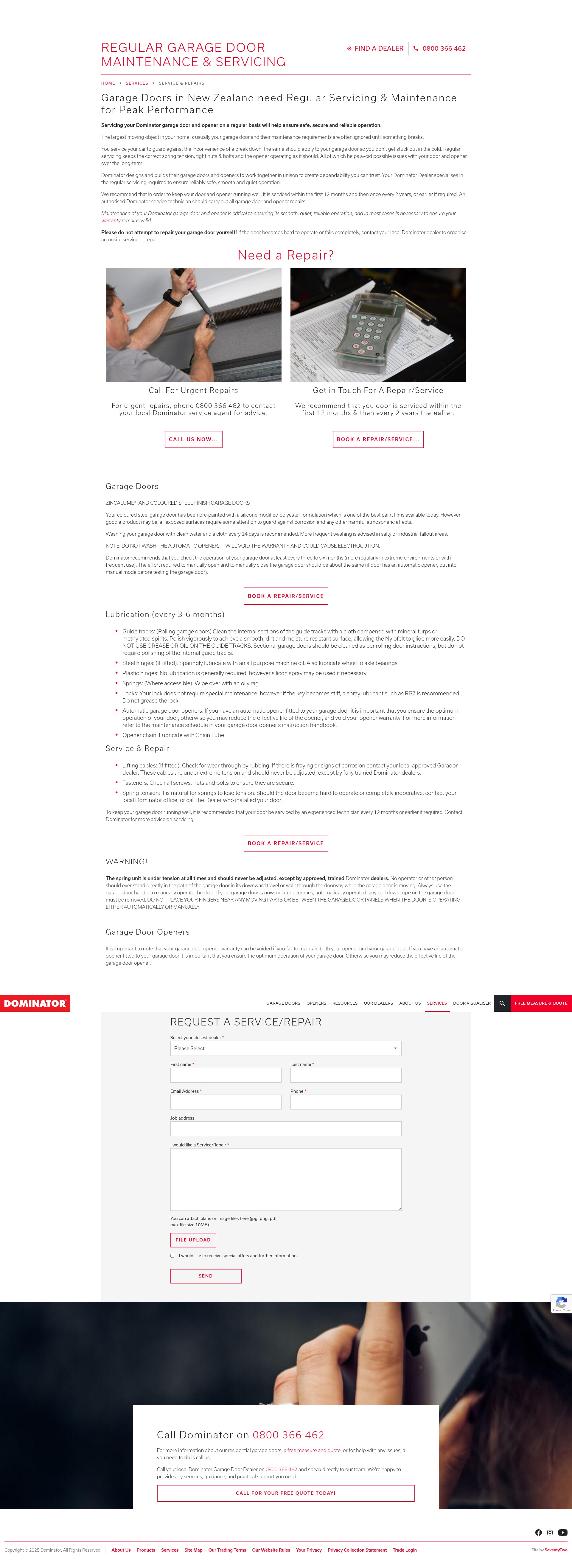 Screenshot of www.dominator.co.nz