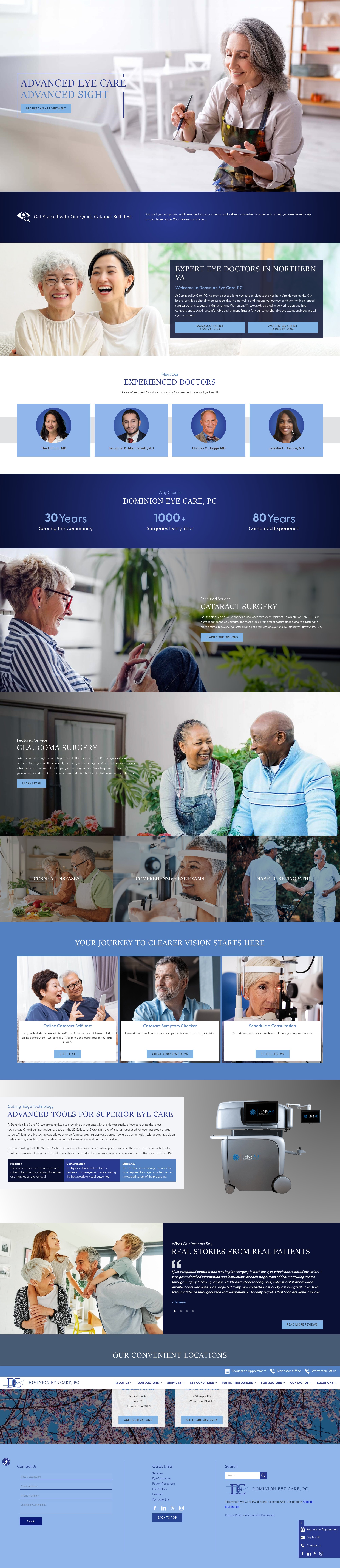 Screenshot of www.dominioneyecare.com