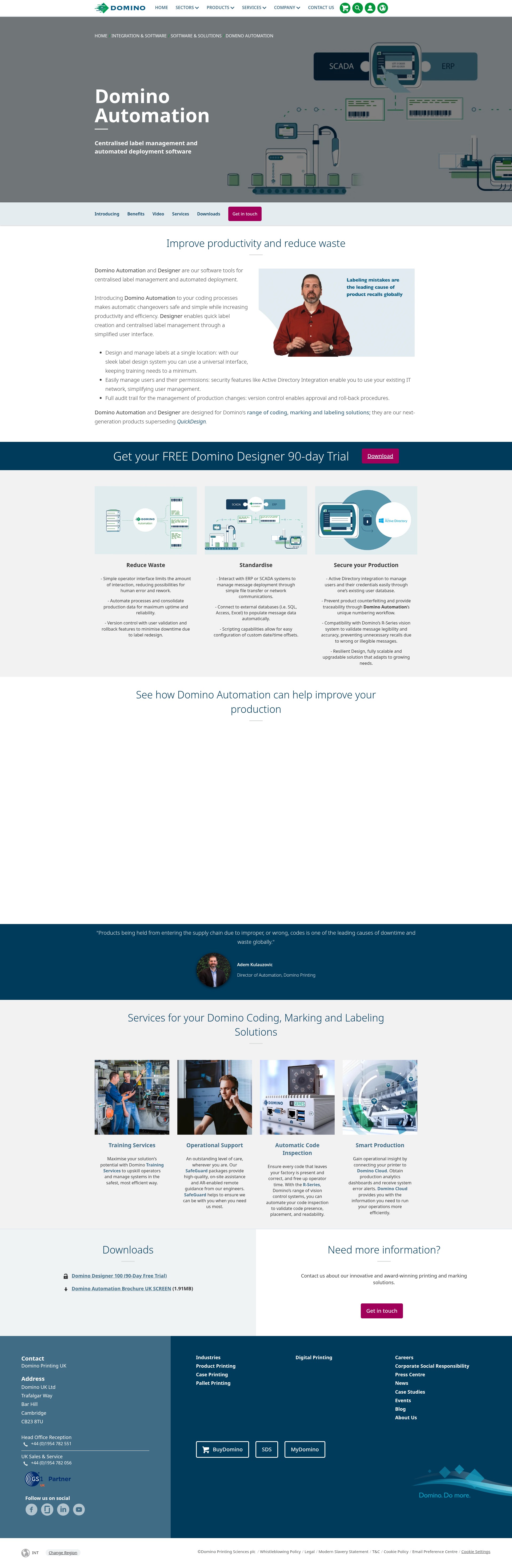 Screenshot of www.domino-printing.com