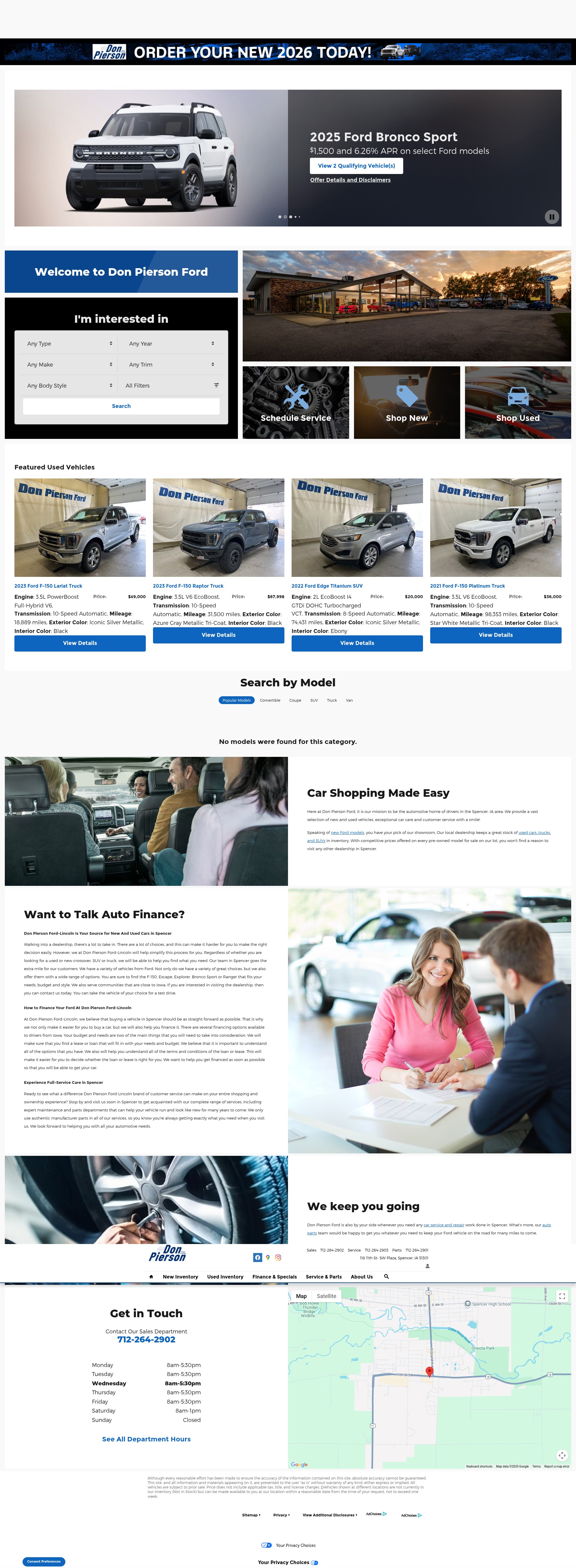 Screenshot of www.donpiersonford.net