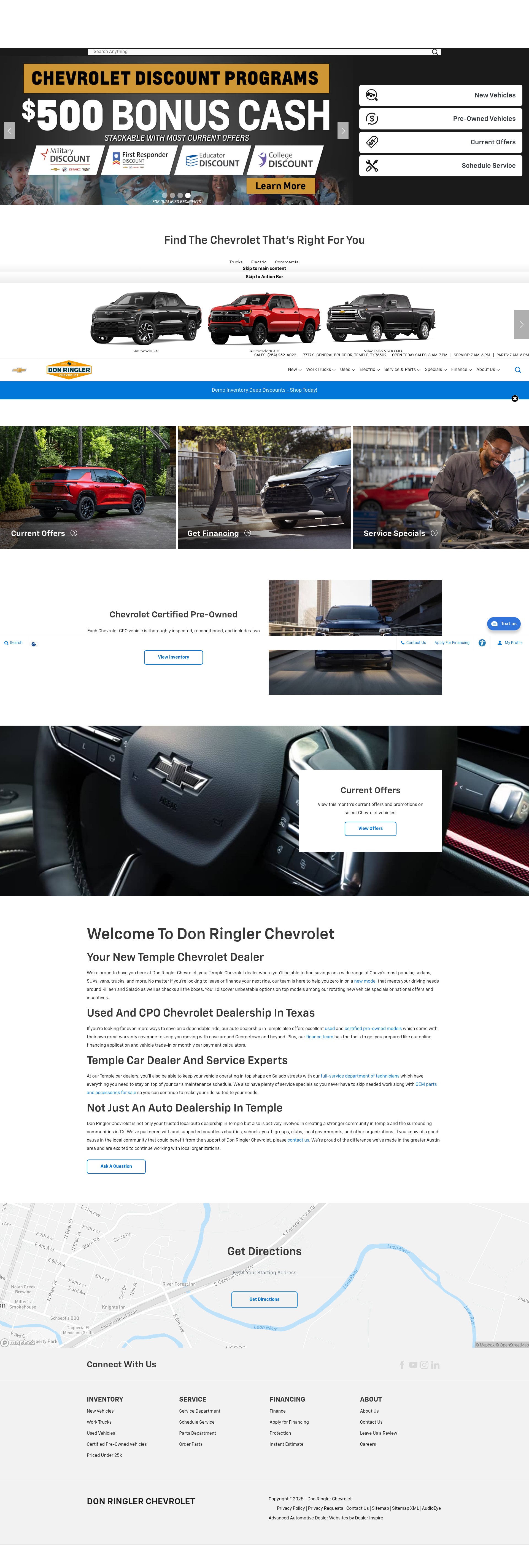 Screenshot of www.donringlerchevrolet.com
