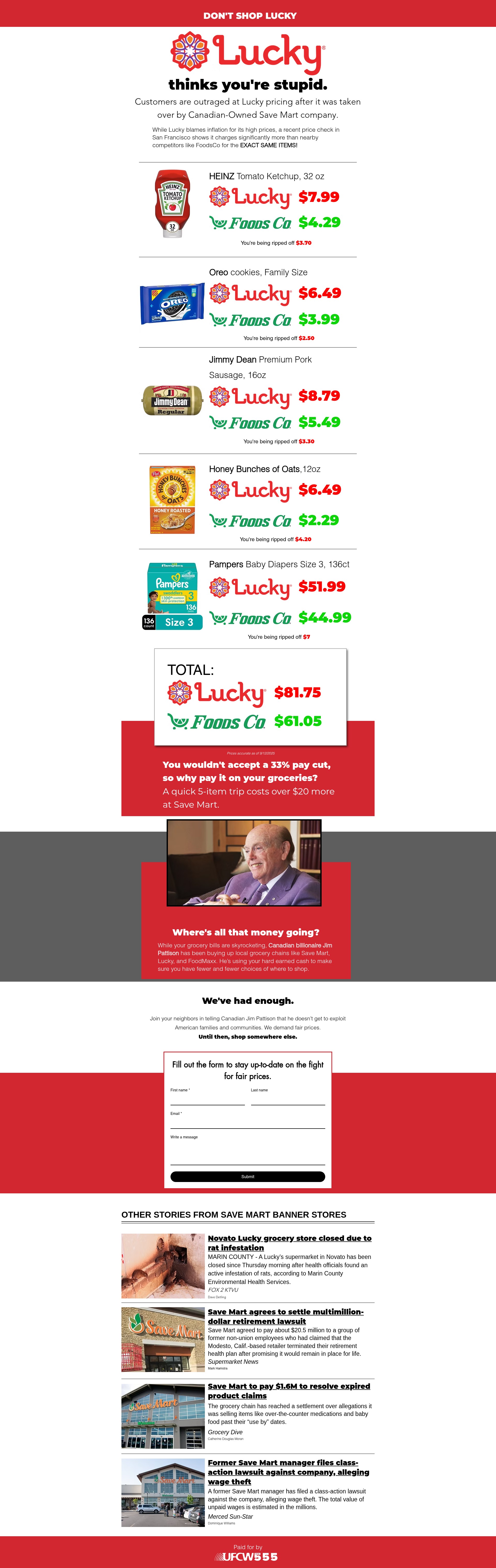 Screenshot of www.dontshoplucky.org