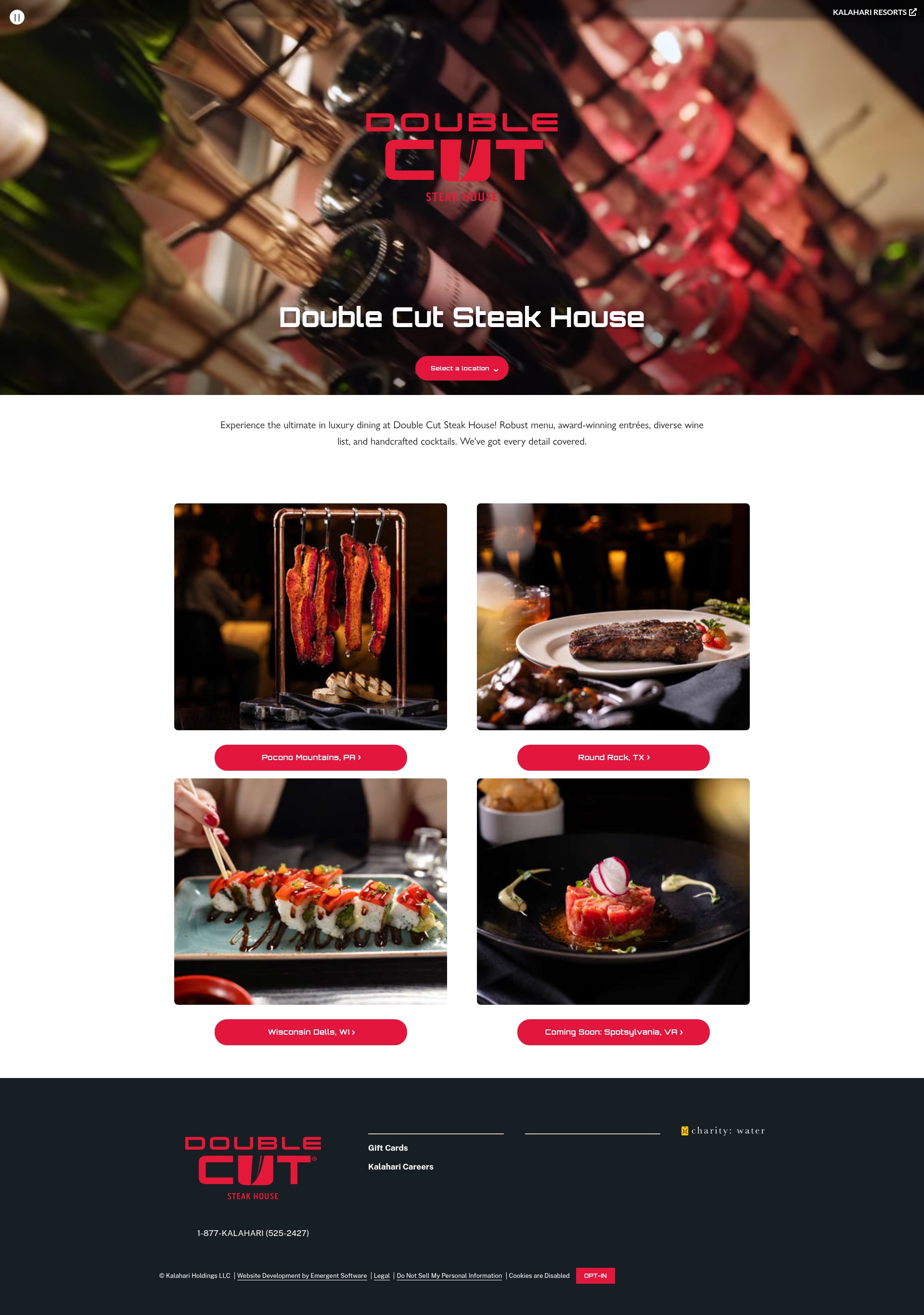 Screenshot of www.doublecutsteakhouse.com