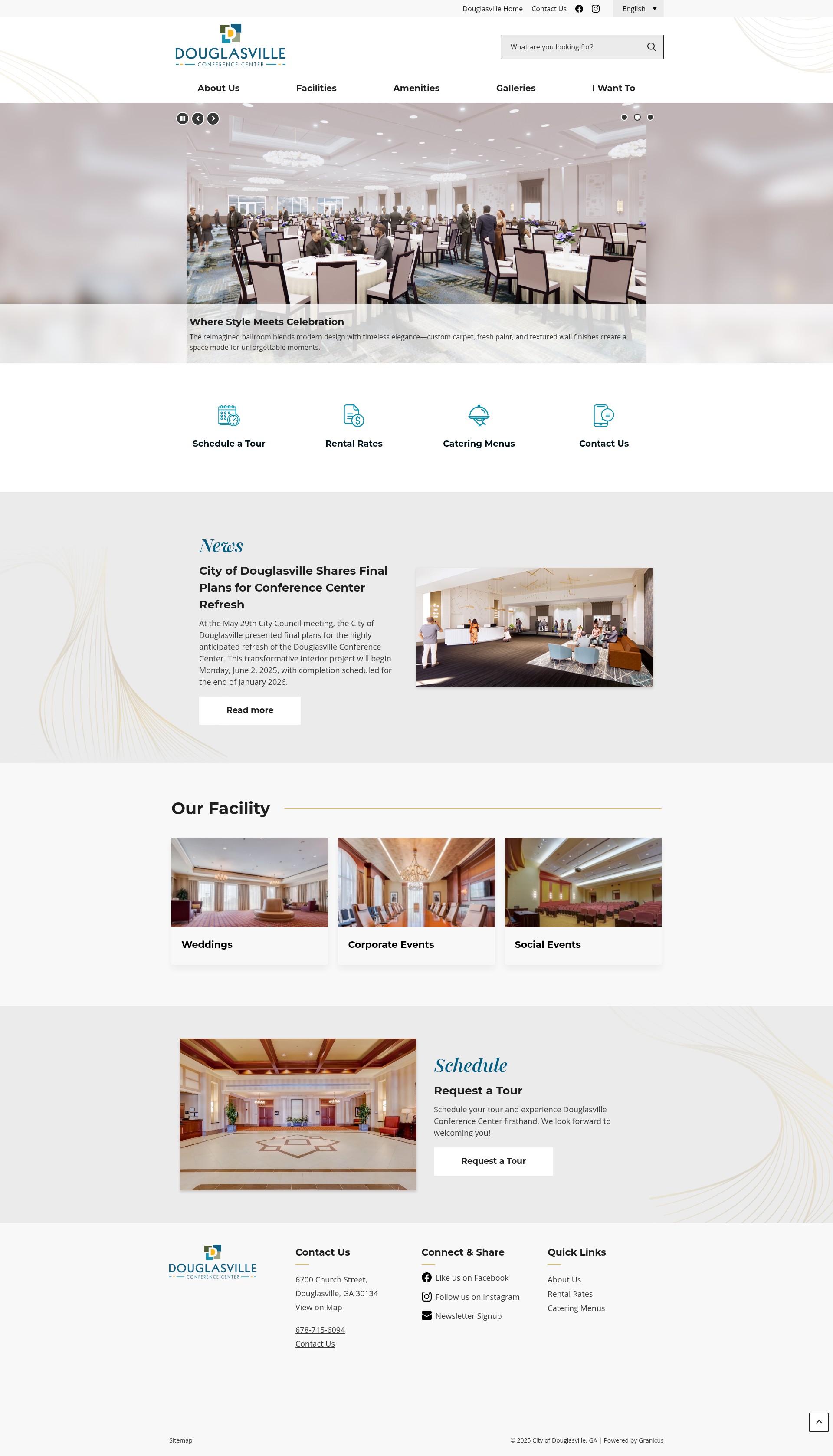 Screenshot of www.douglasvilleconferencecenter.com