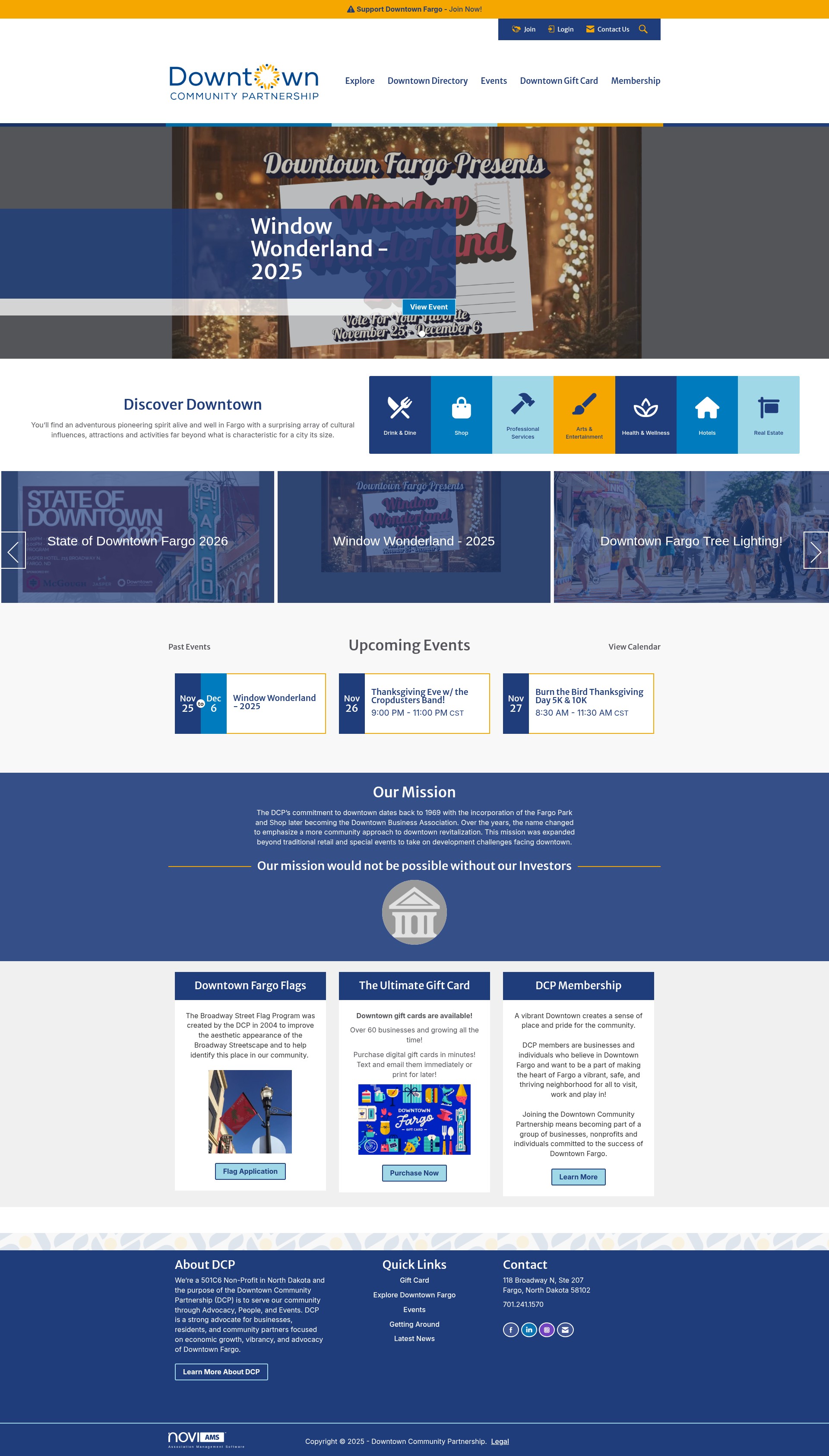Screenshot of www.downtownfargo.com