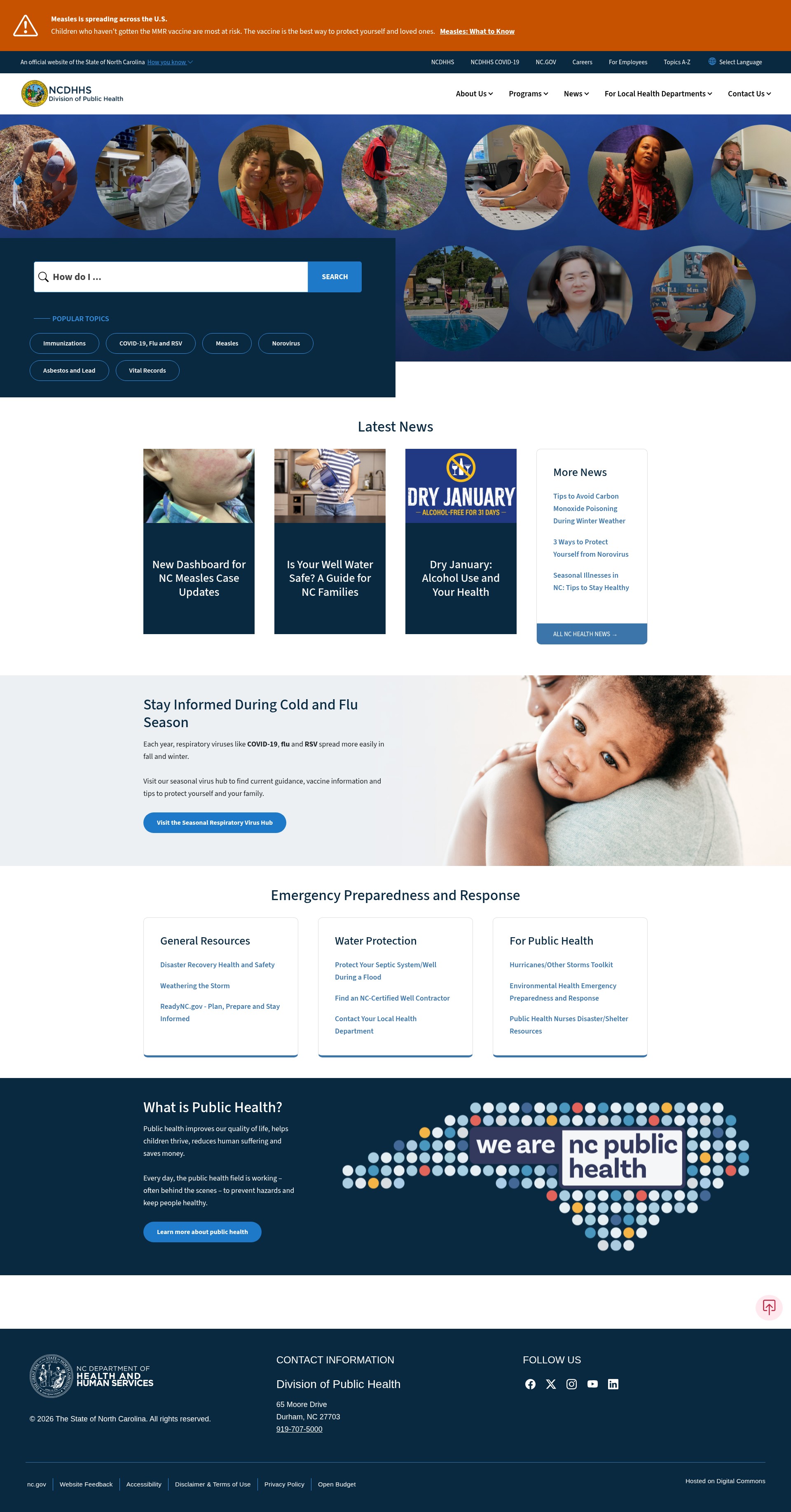 Screenshot of www.dph.ncdhhs.gov