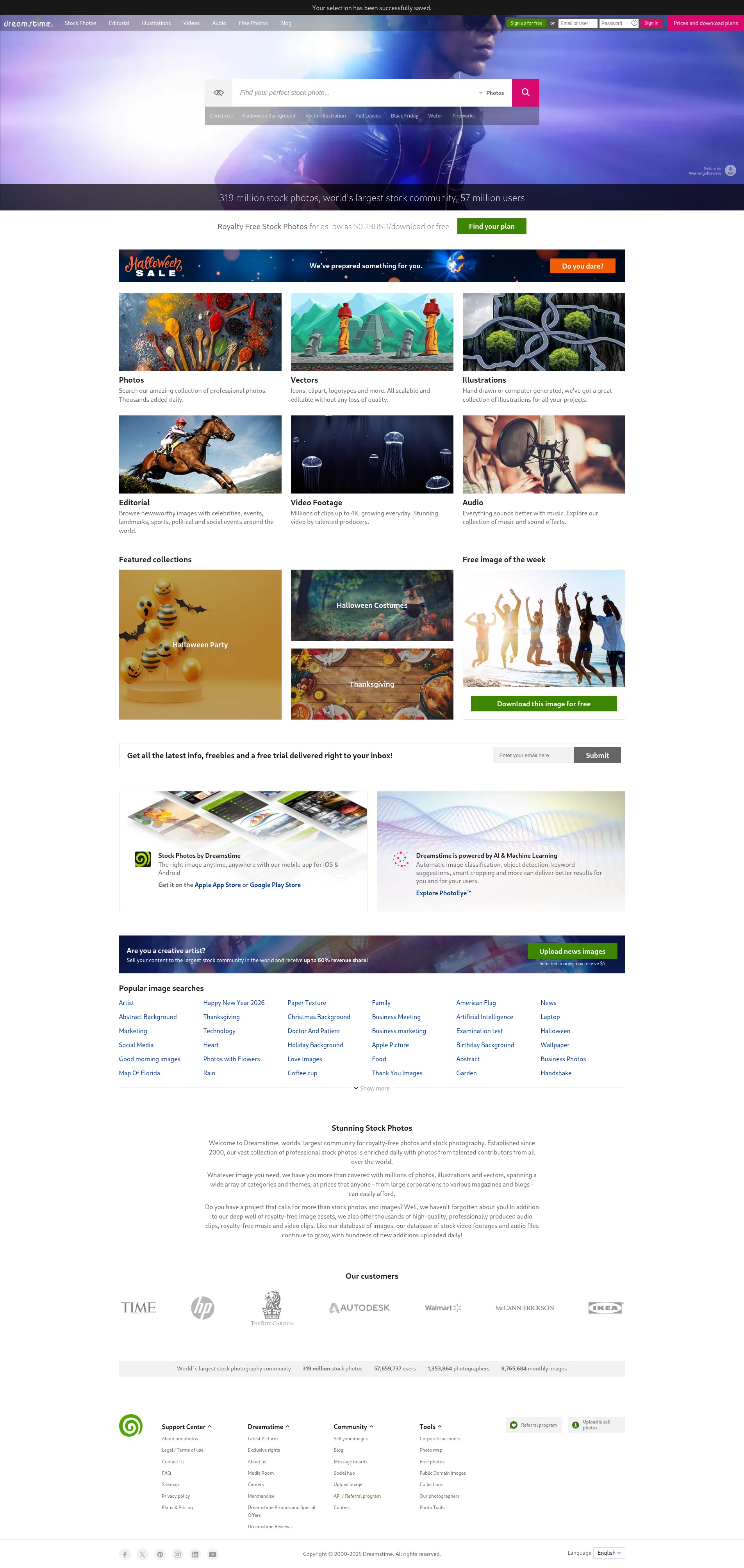 Screenshot of www.dreamstime.com