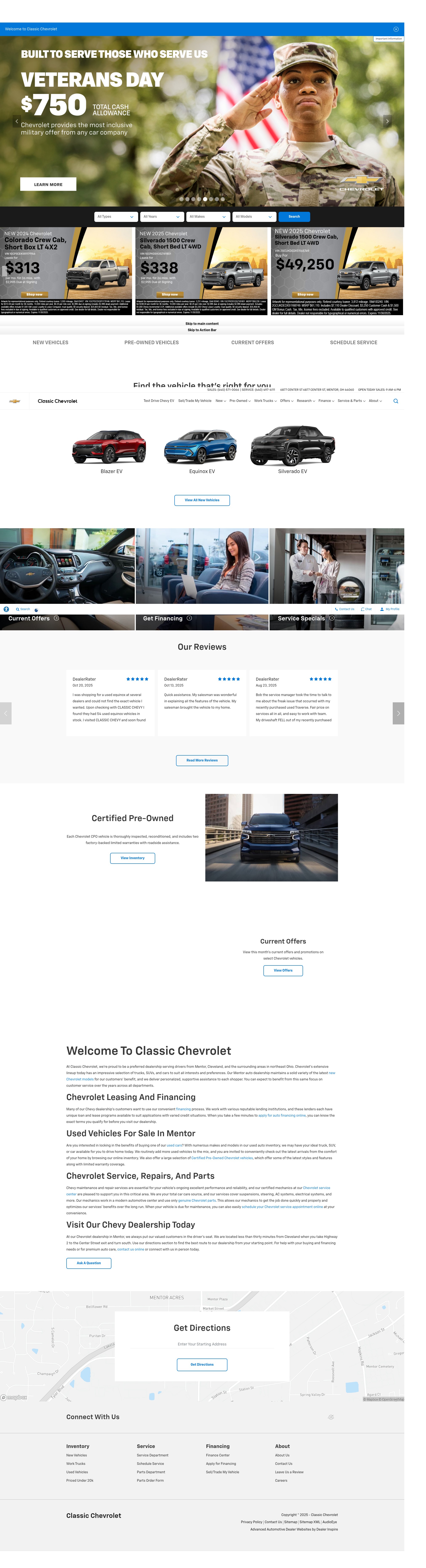 Screenshot of www.driveclassicchevy.com
