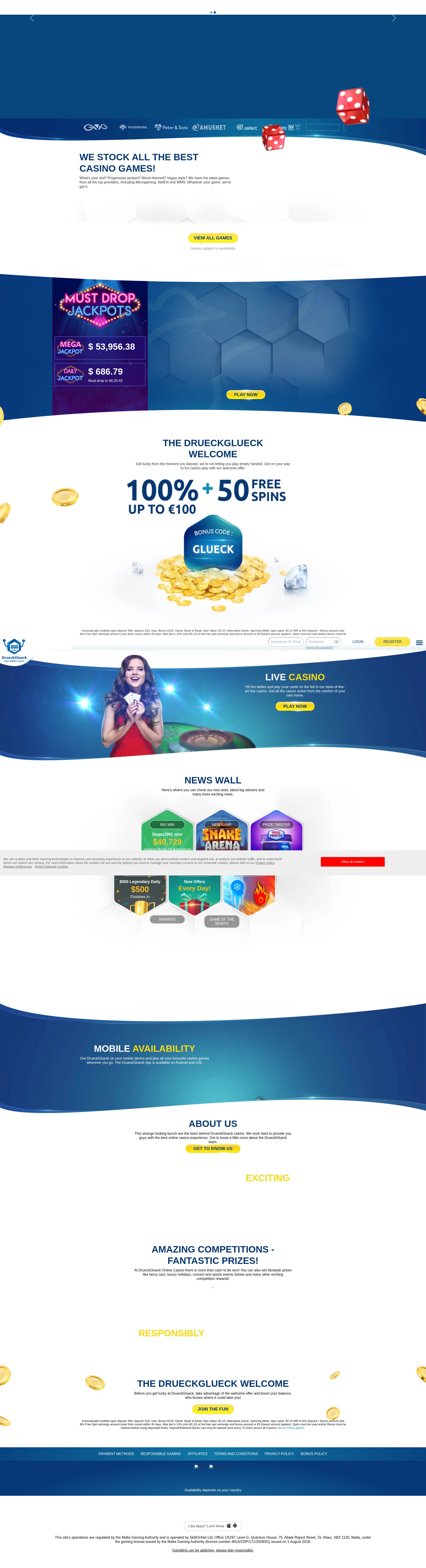 Screenshot of www.drueckglueck.com