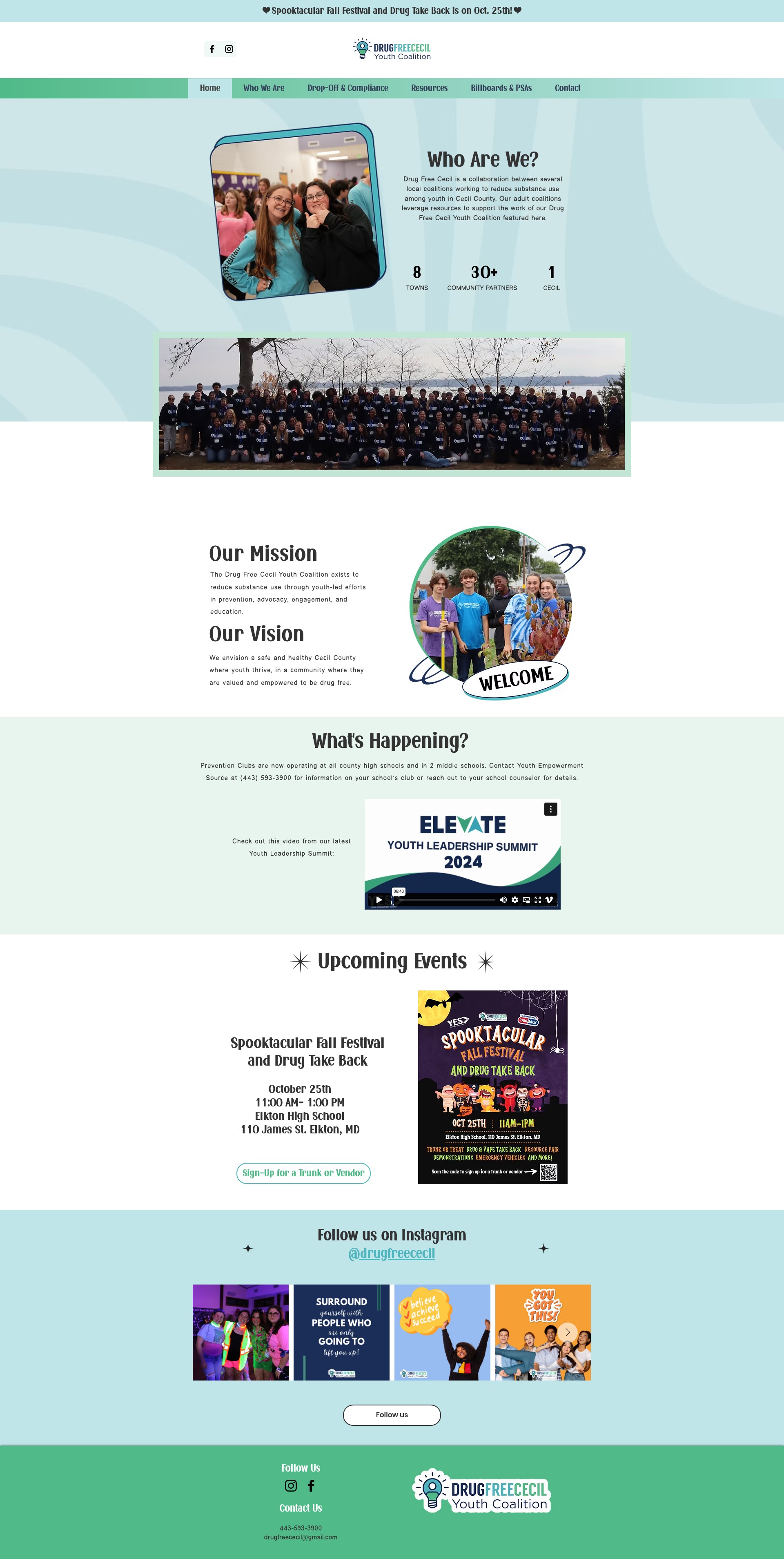 Screenshot of www.drugfreececil.org
