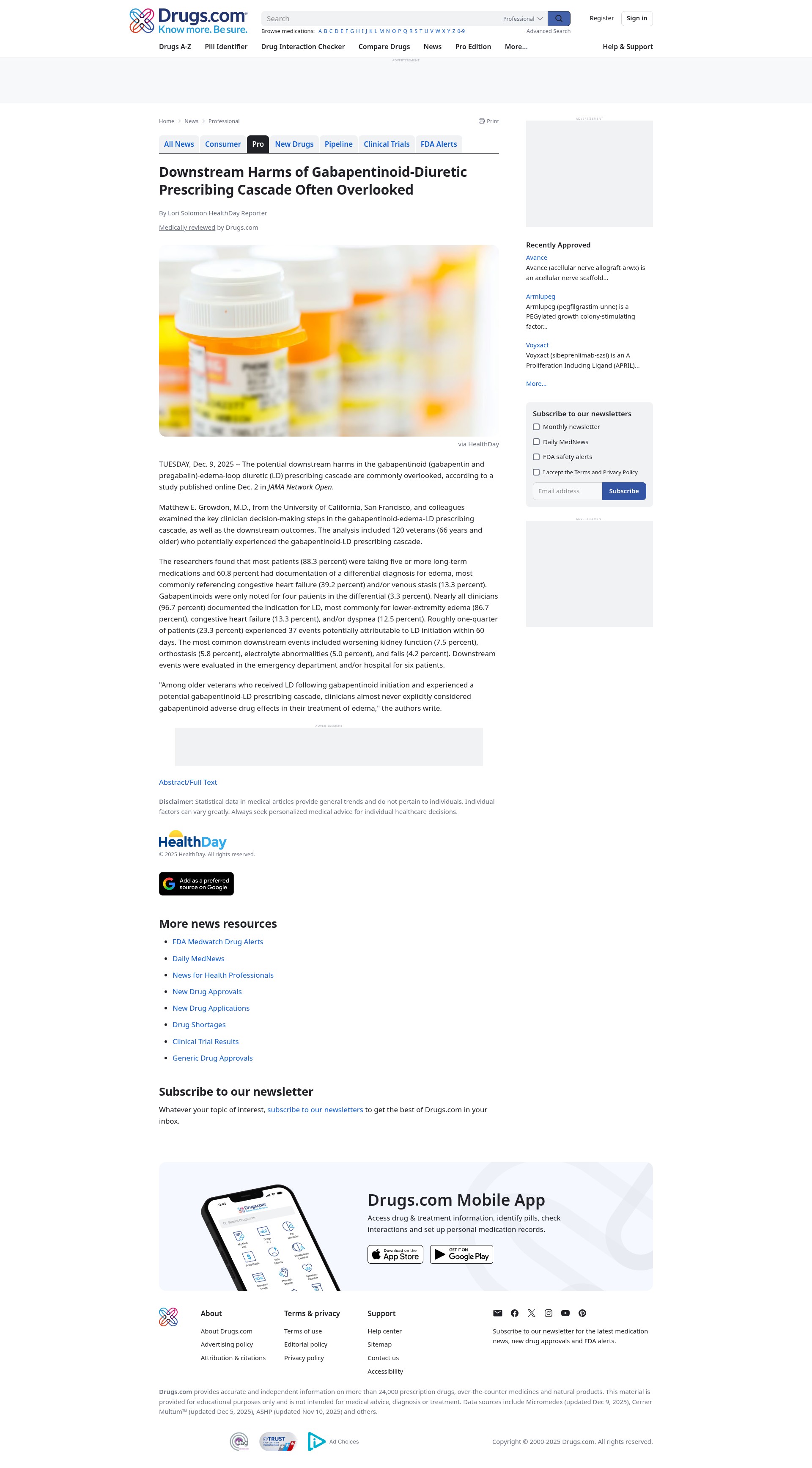 Screenshot of www.drugs.com