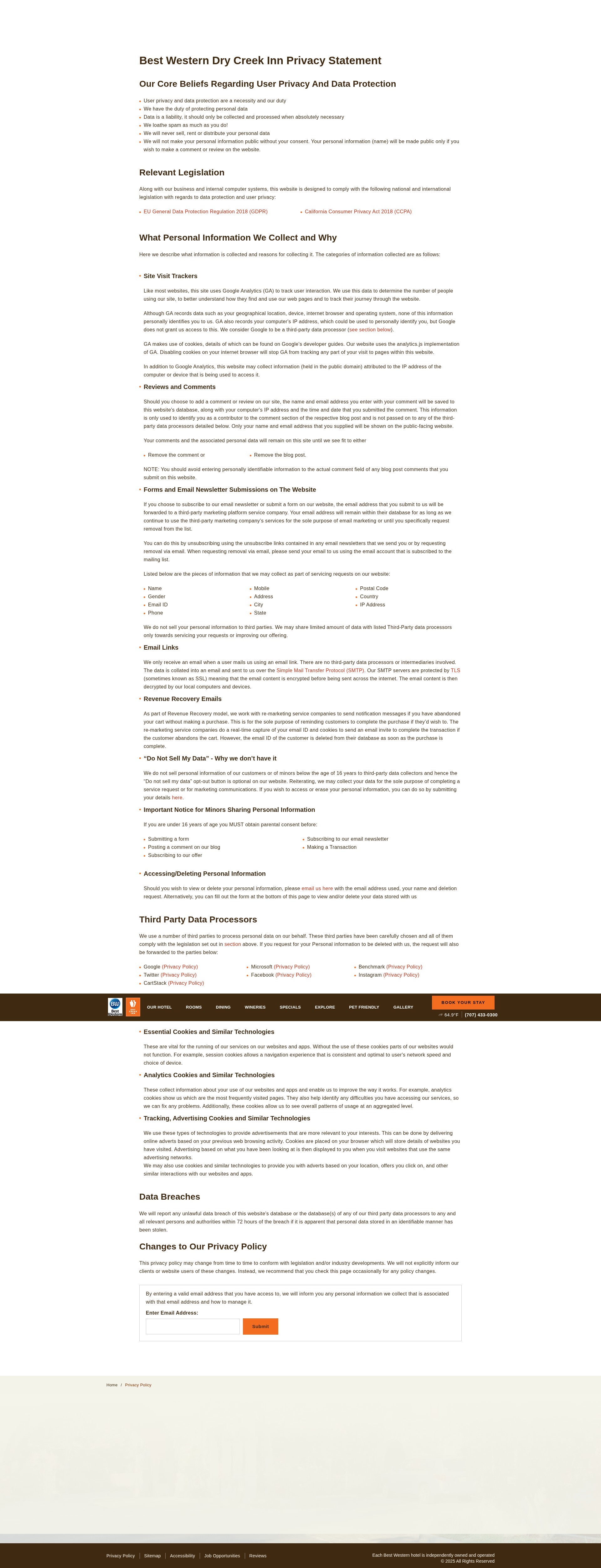 Screenshot of www.drycreekinn.com