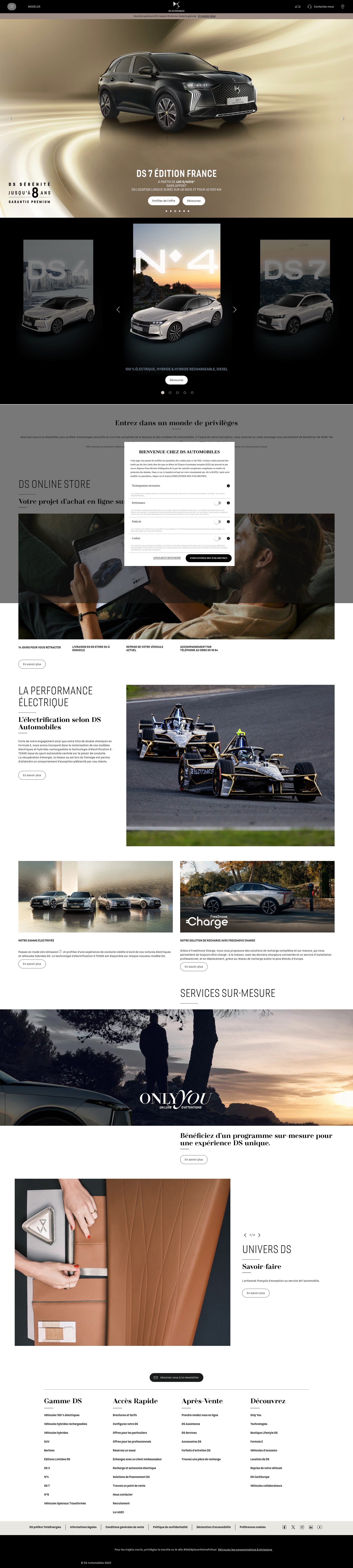 Screenshot of www.dsautomobiles.fr