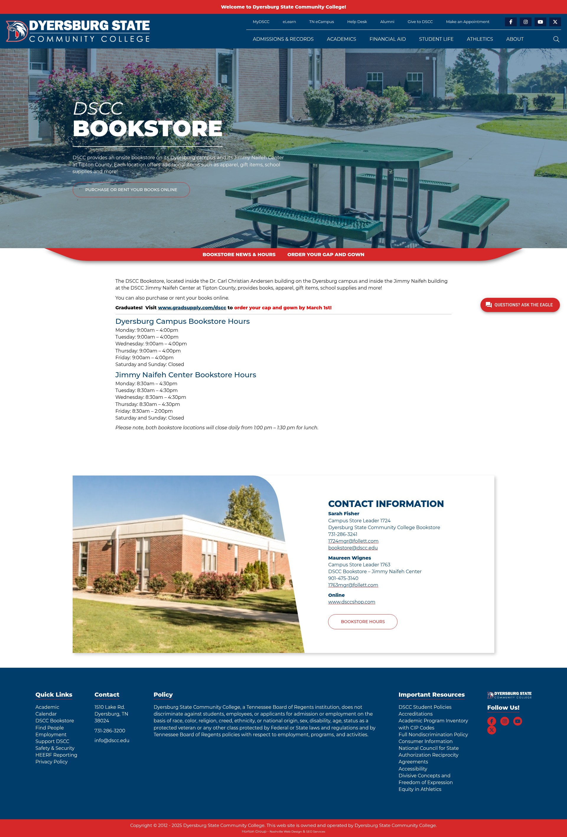 Screenshot of www.dscc.edu