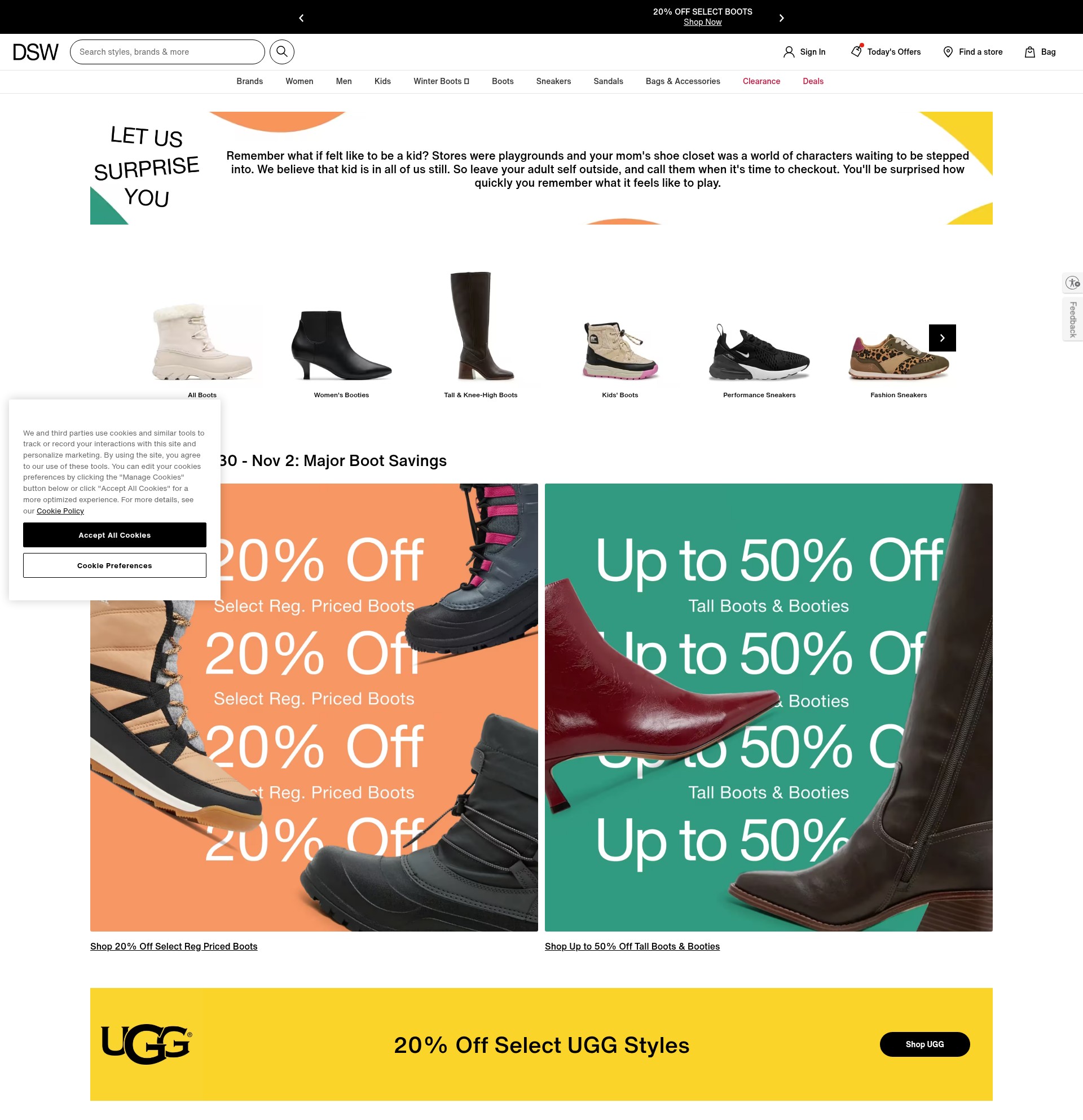 Screenshot of www.dsw.ca
