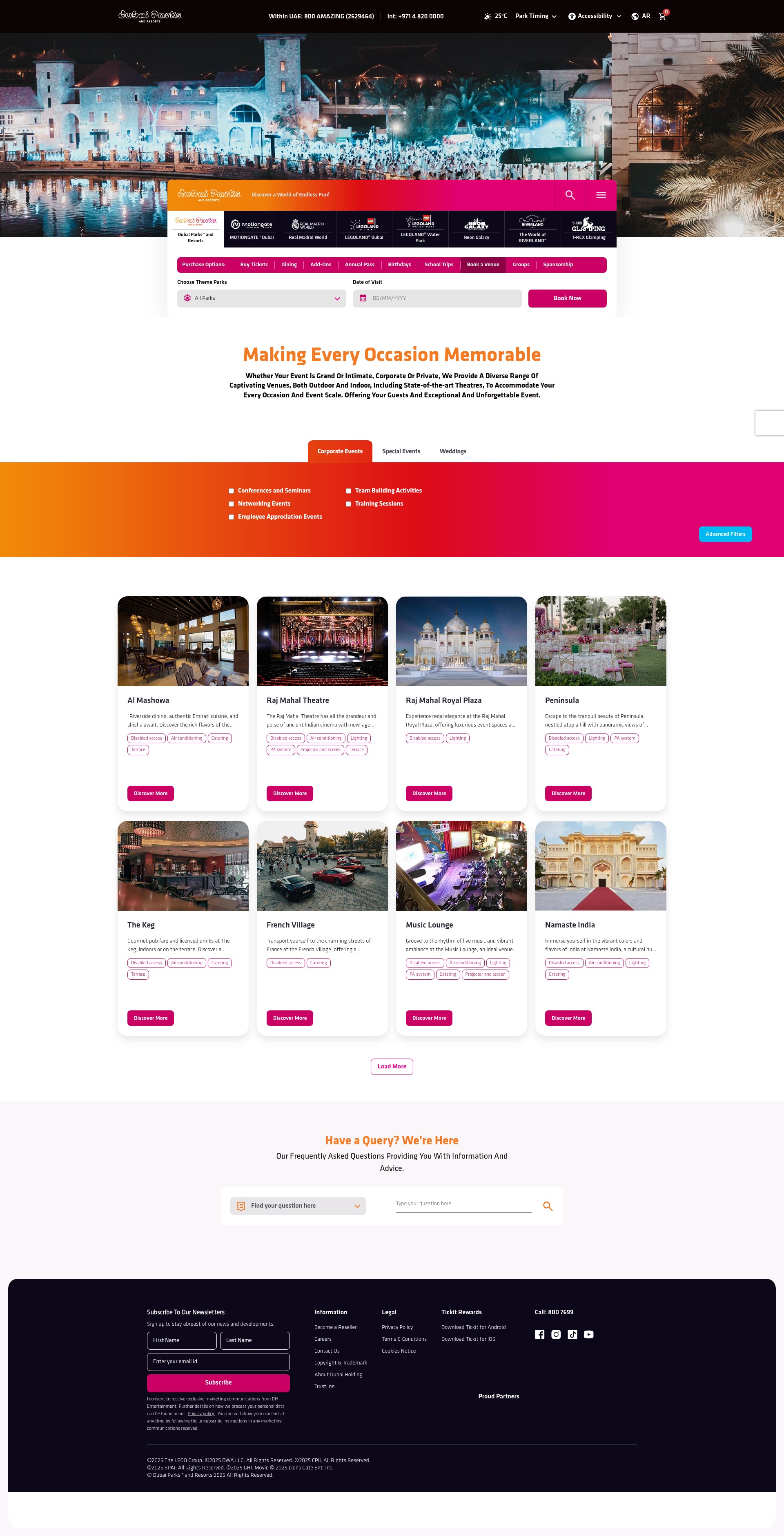 Screenshot of www.dubaiparksandresorts.com